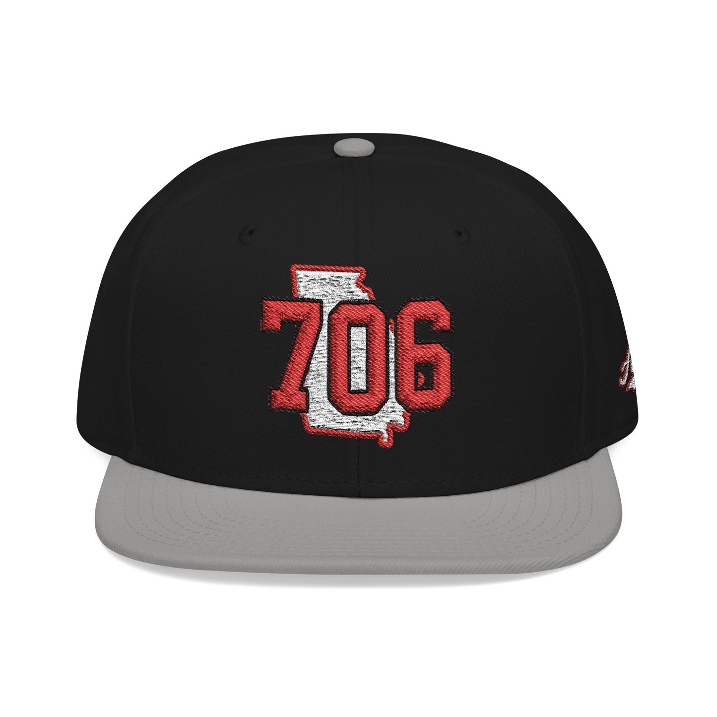 Georgia Snapback Hat — White Embroidered State Outline Cap