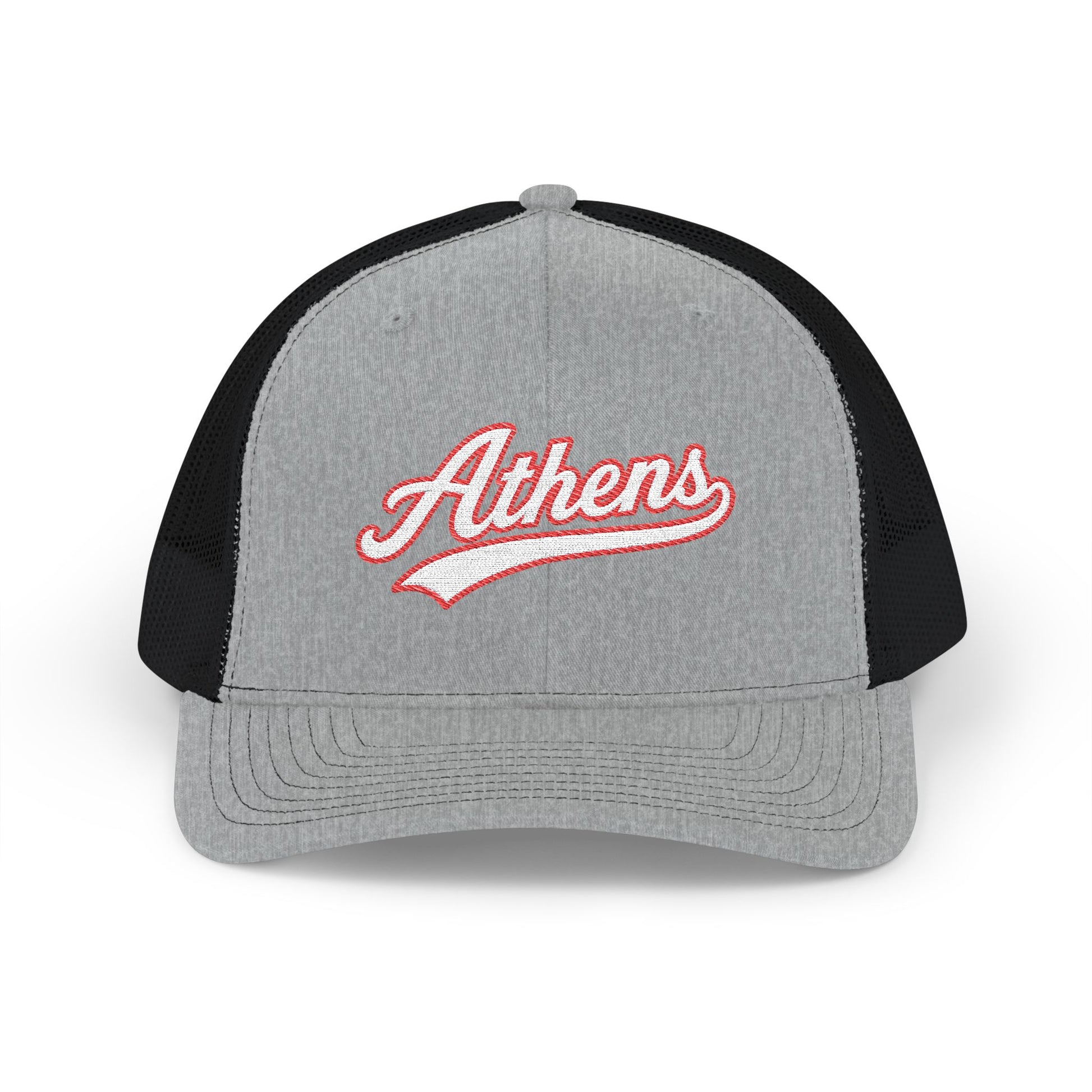 Athens white script retro embroidered trucker cap – 318 Supply Co.