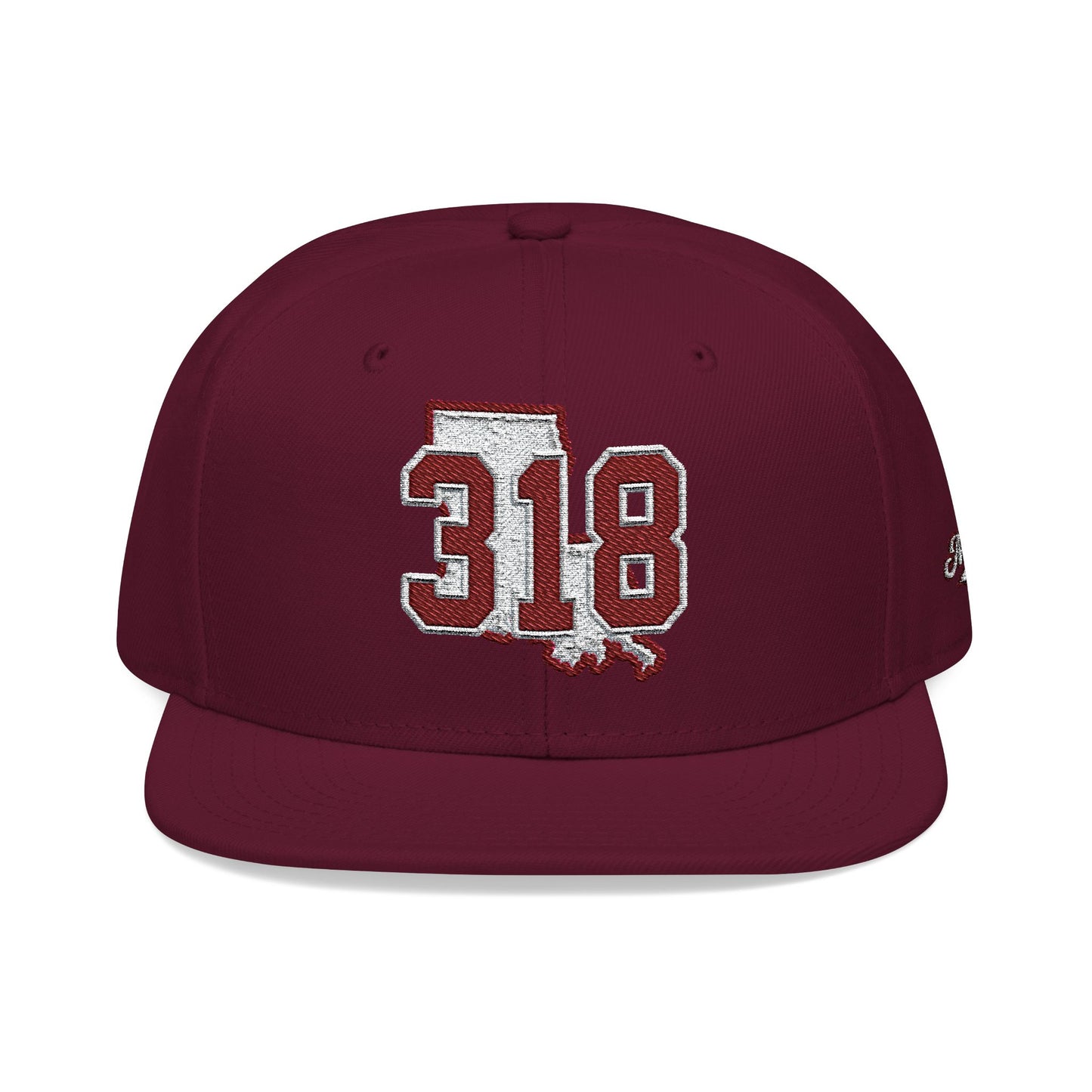 Louisiana Snapback Hat — White Embroidered State Outline Cap