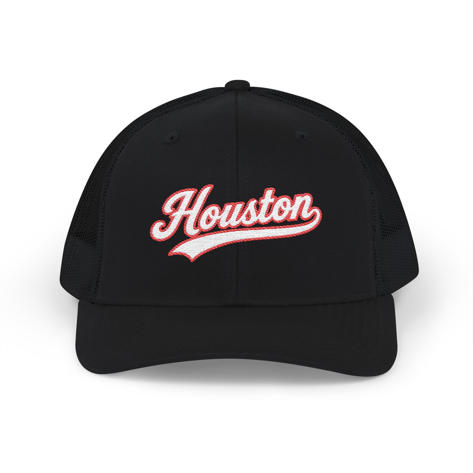 Houston white script retro embroidered trucker cap – 318 Supply Co.