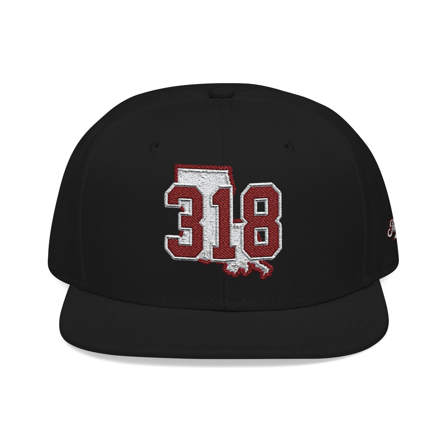 Louisiana Snapback Hat — White Embroidered State Outline Cap