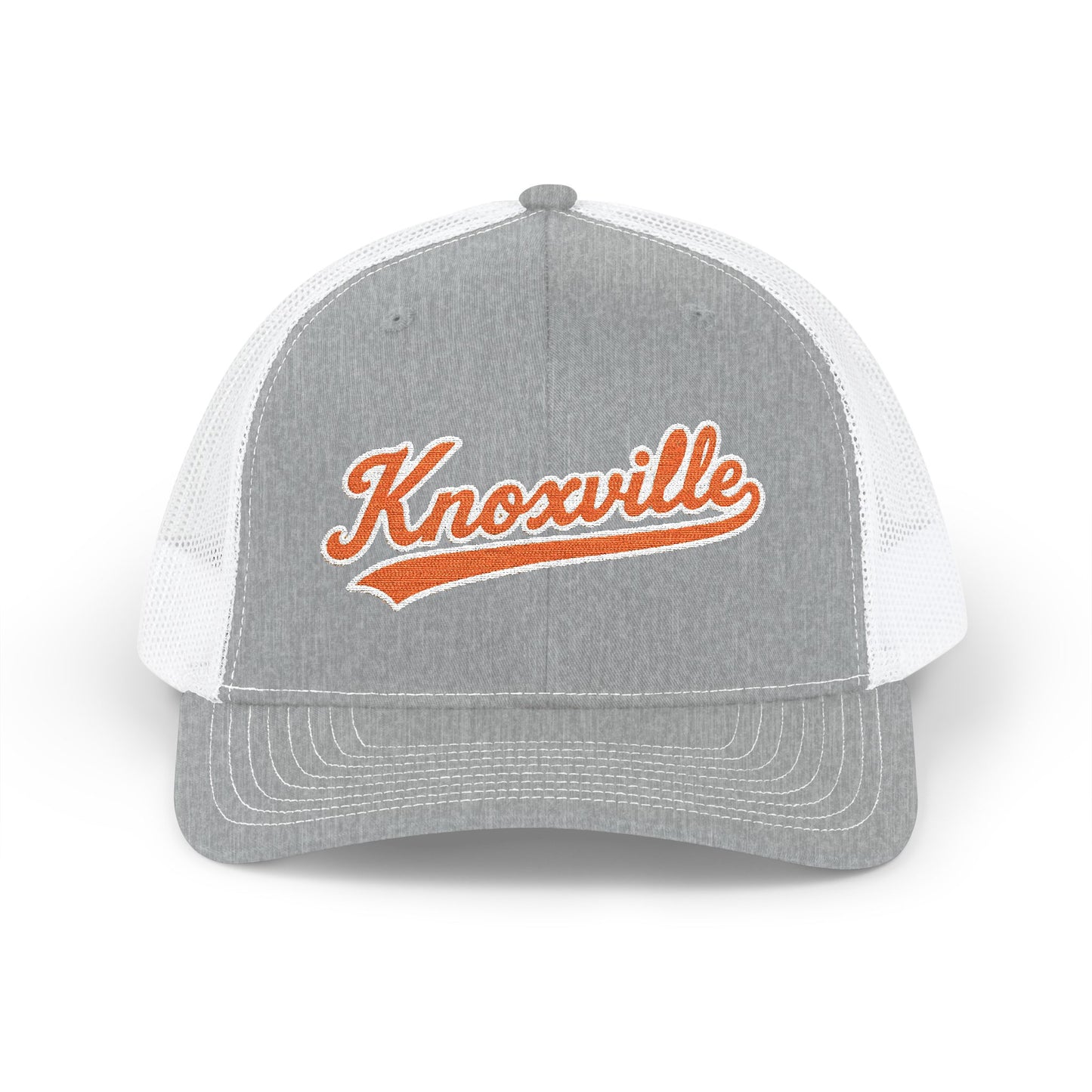 Gray and white cap with 'Knoxville' in orange on a white background