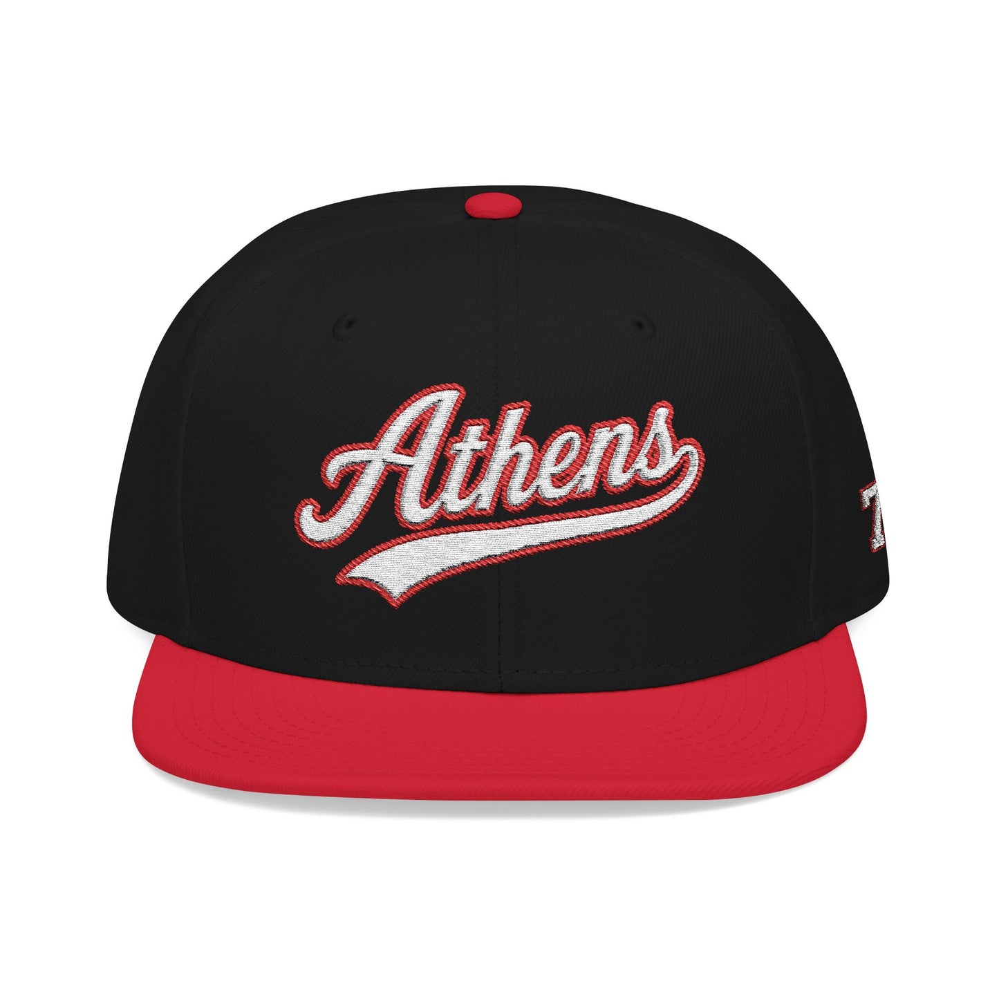 Athens white script embroidered snapback hat with 706 side stitch – 318 Supply Co.