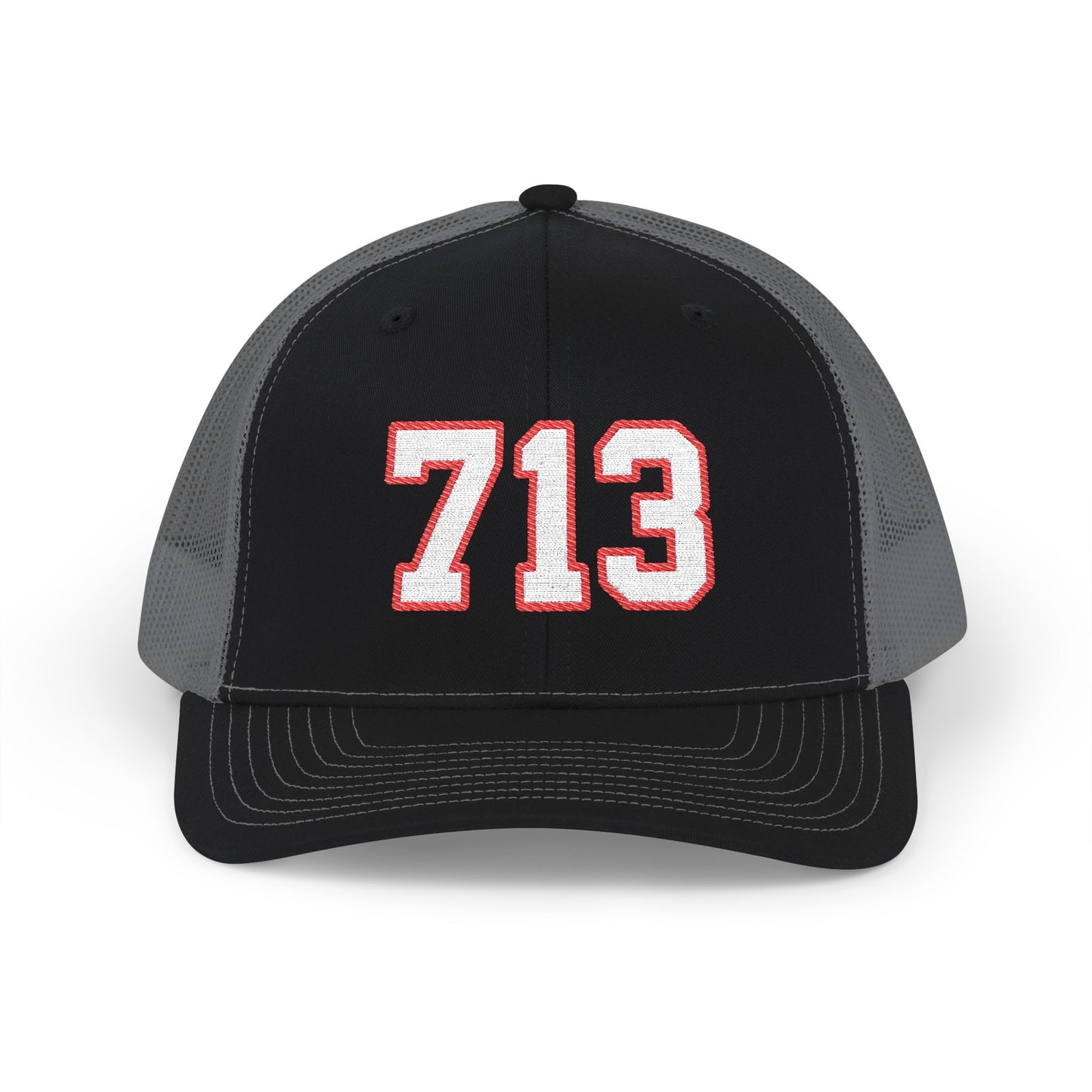 713 white embroidered mesh trucker snapback hat – 318 Supply Co.