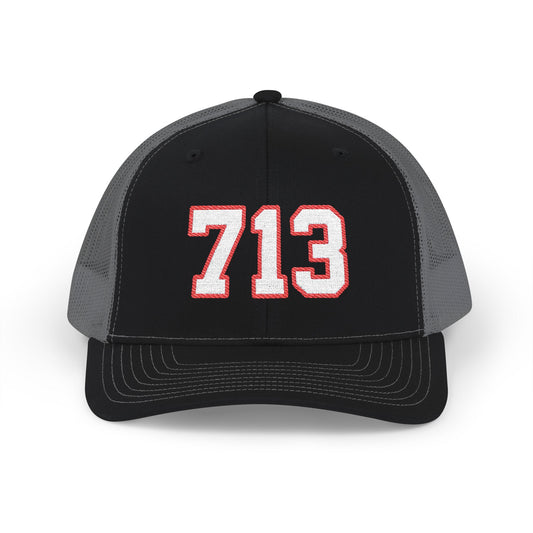 713 white embroidered mesh trucker snapback hat – 318 Supply Co.