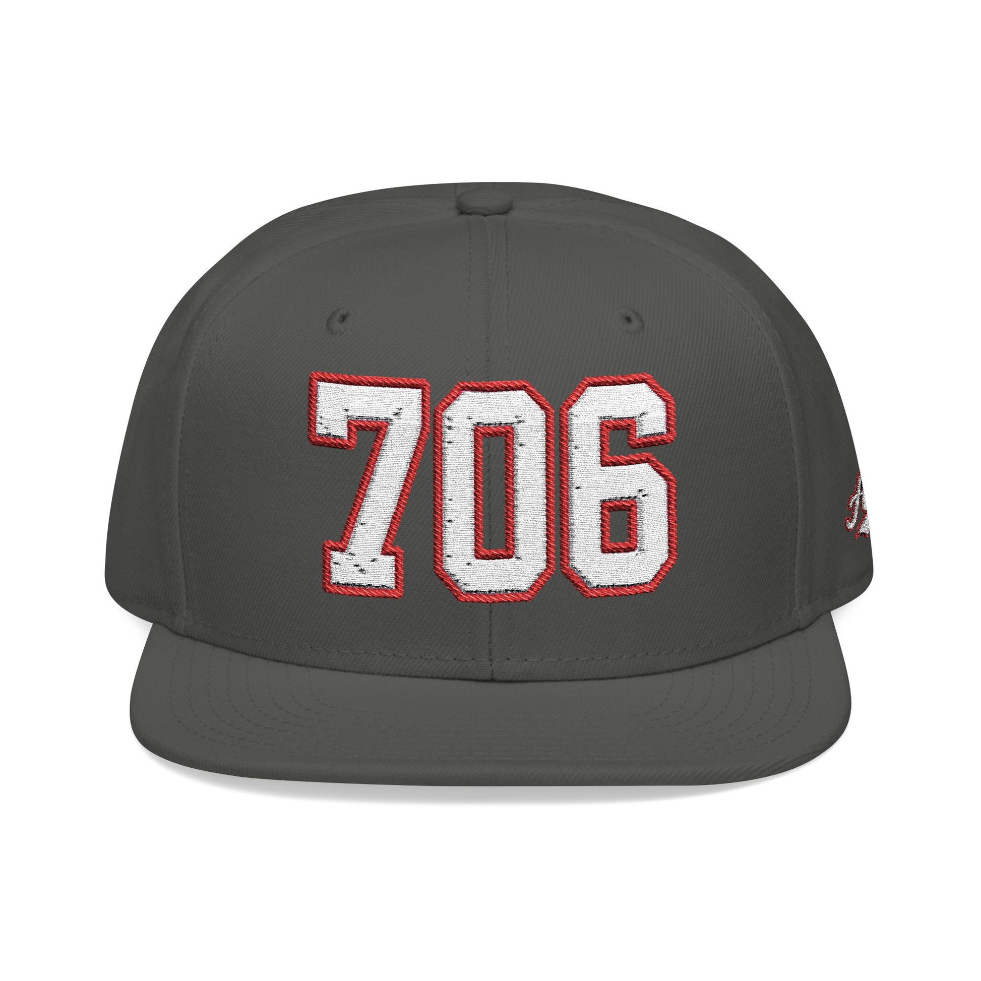 706 white embroidered snapback hat vintage varsity style – 318 Supply Co.