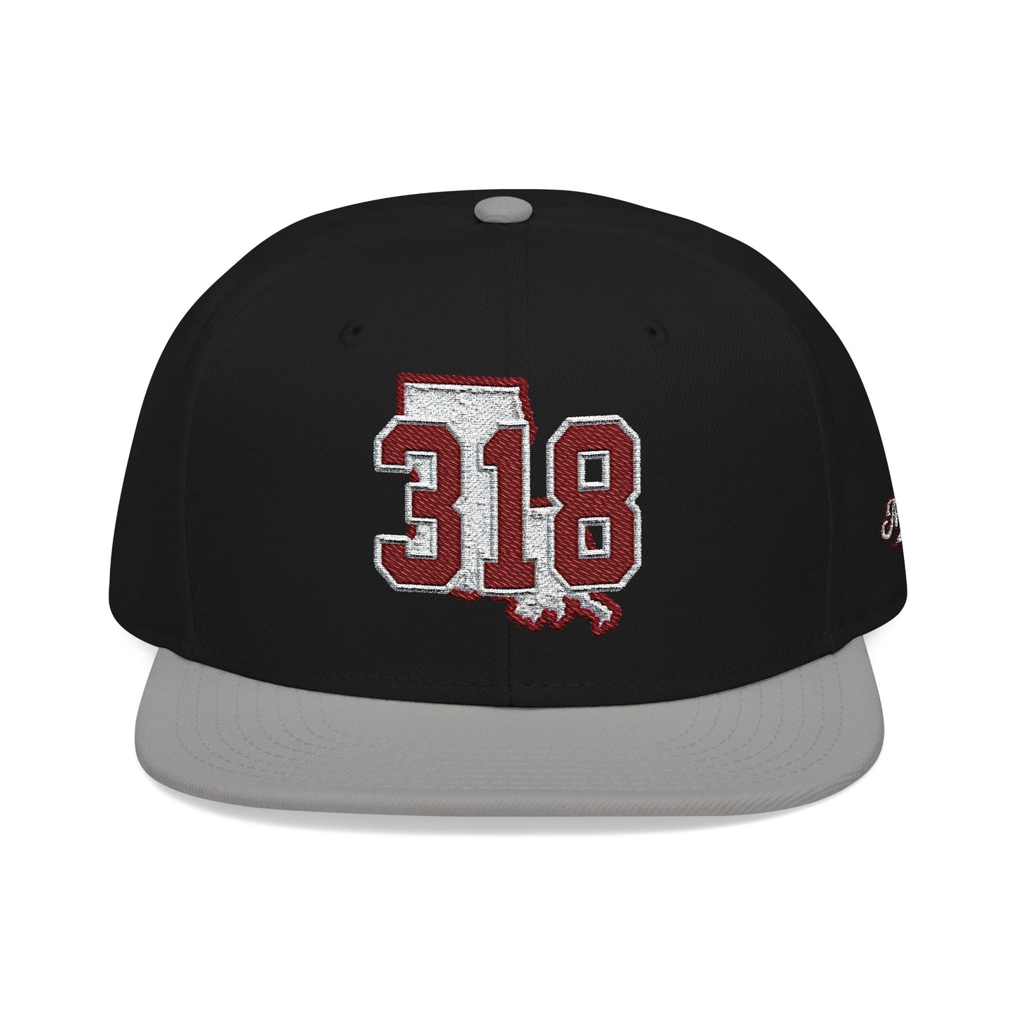 Louisiana Snapback Hat — White Embroidered State Outline Cap
