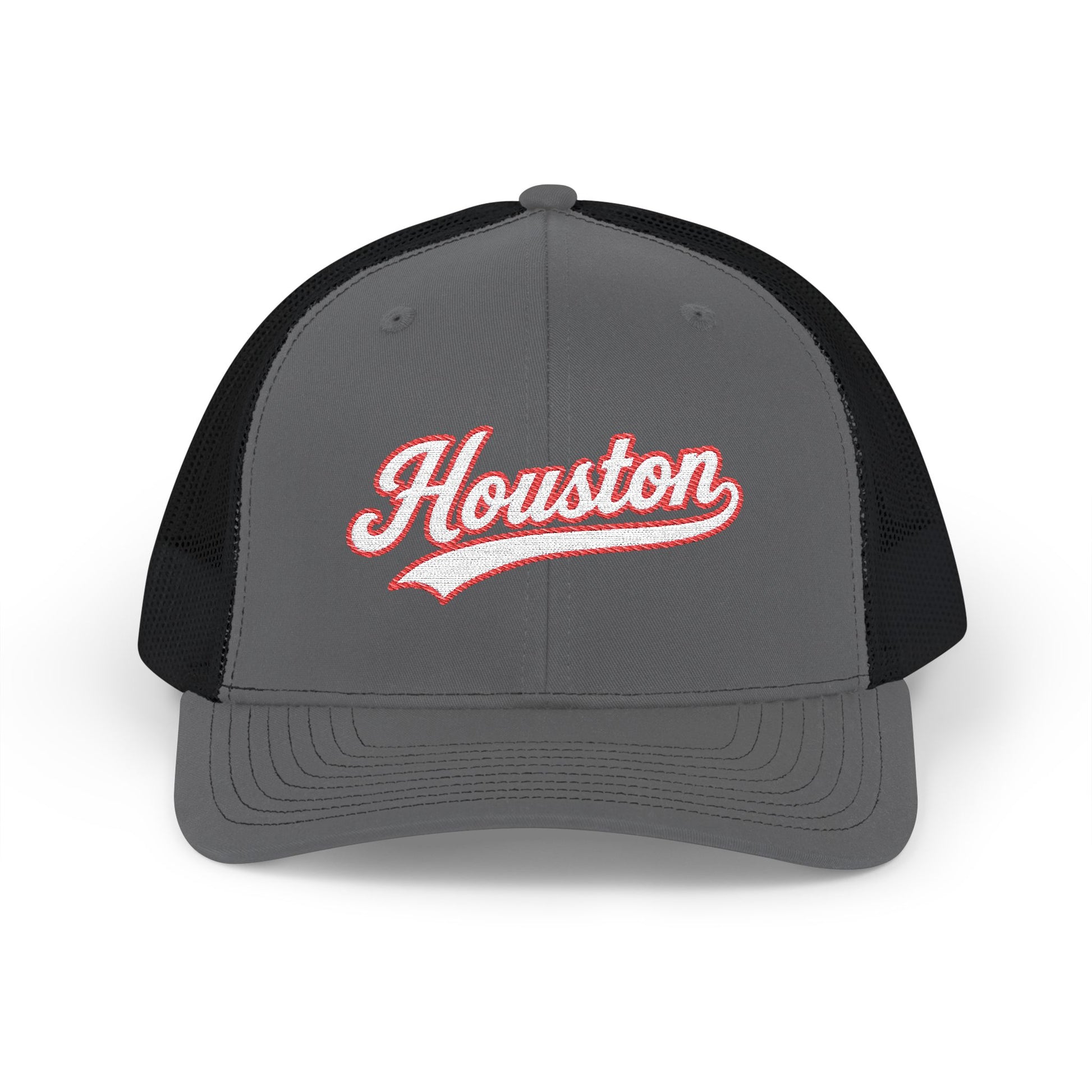 Houston white script retro embroidered trucker cap – 318 Supply Co.