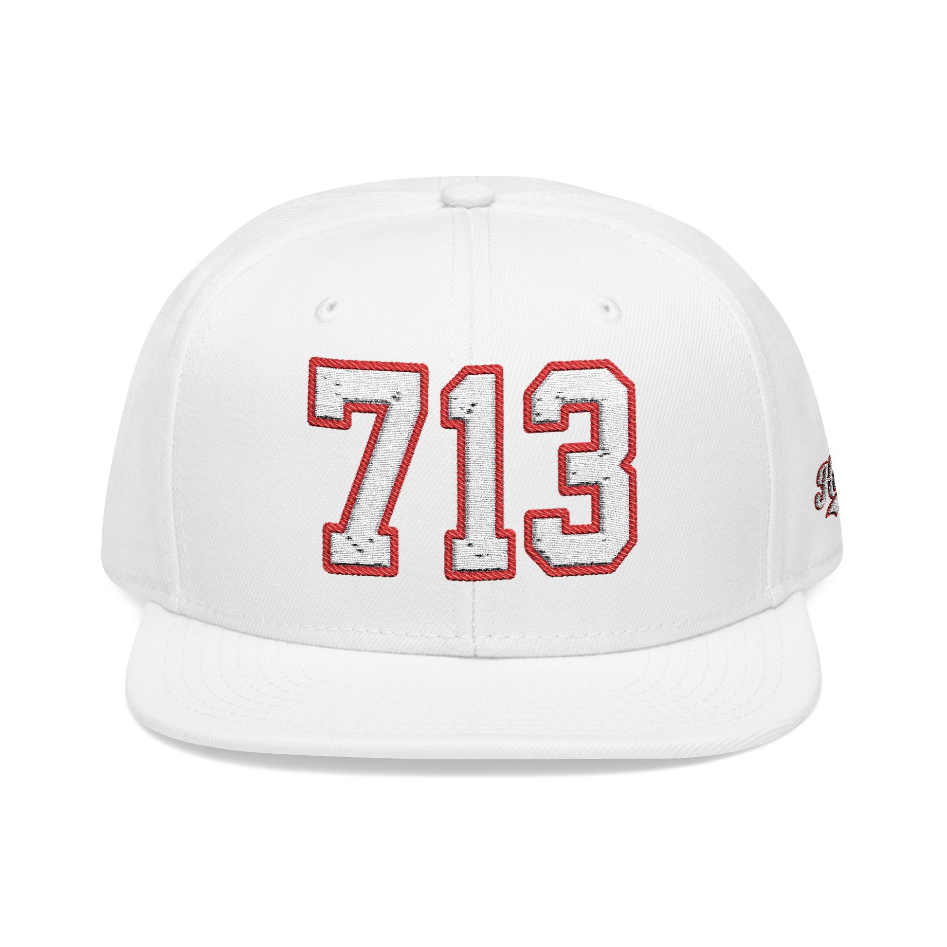 713 white embroidered snapback hat vintage varsity style – 318 Supply Co.