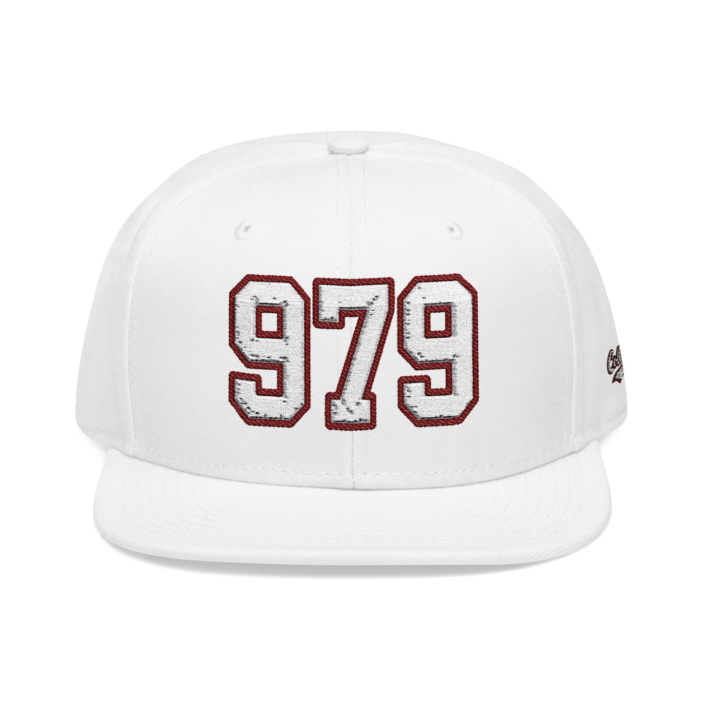 979 white embroidered snapback hat vintage varsity style – 318 Supply Co.