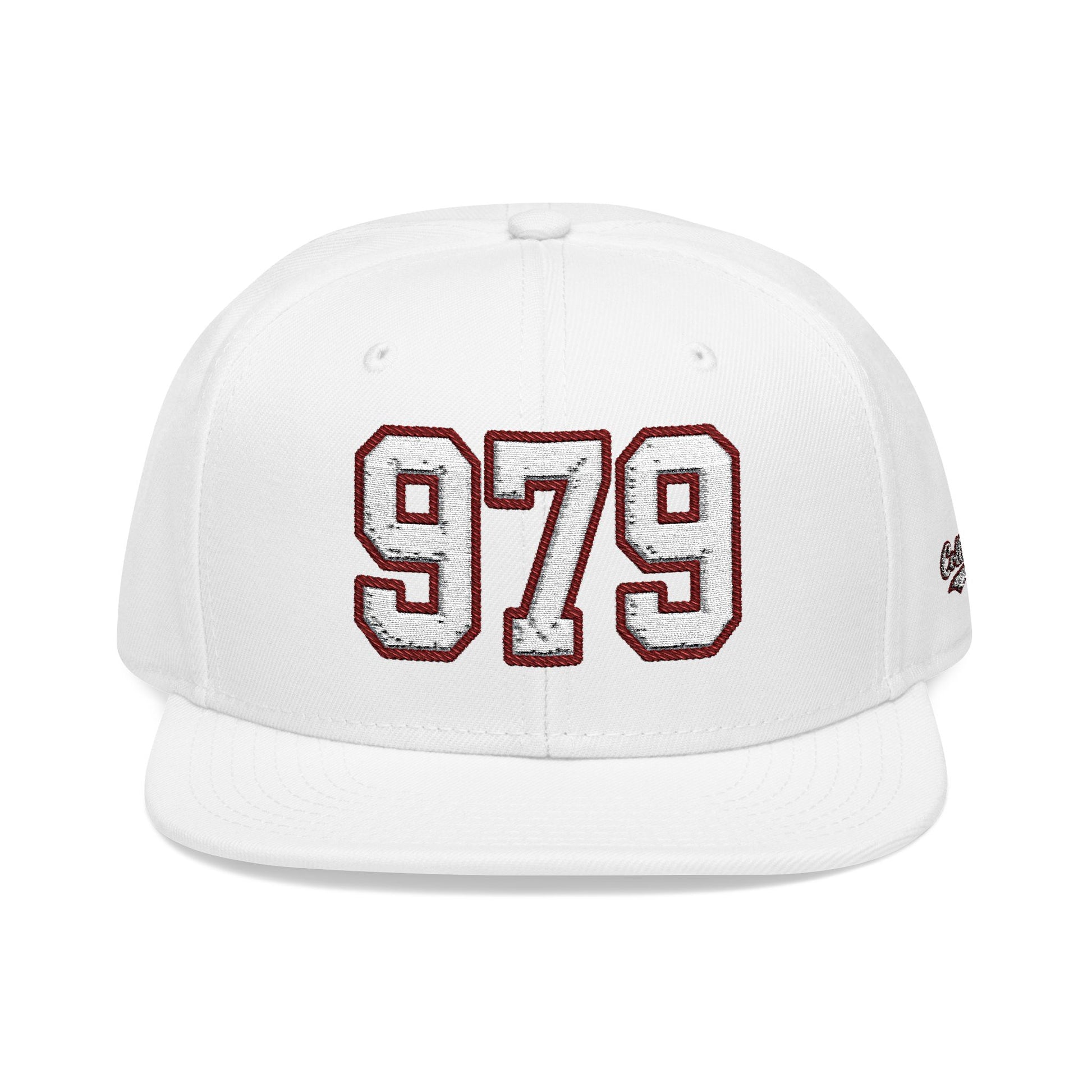 979 white embroidered snapback hat vintage varsity style – 318 Supply Co.
