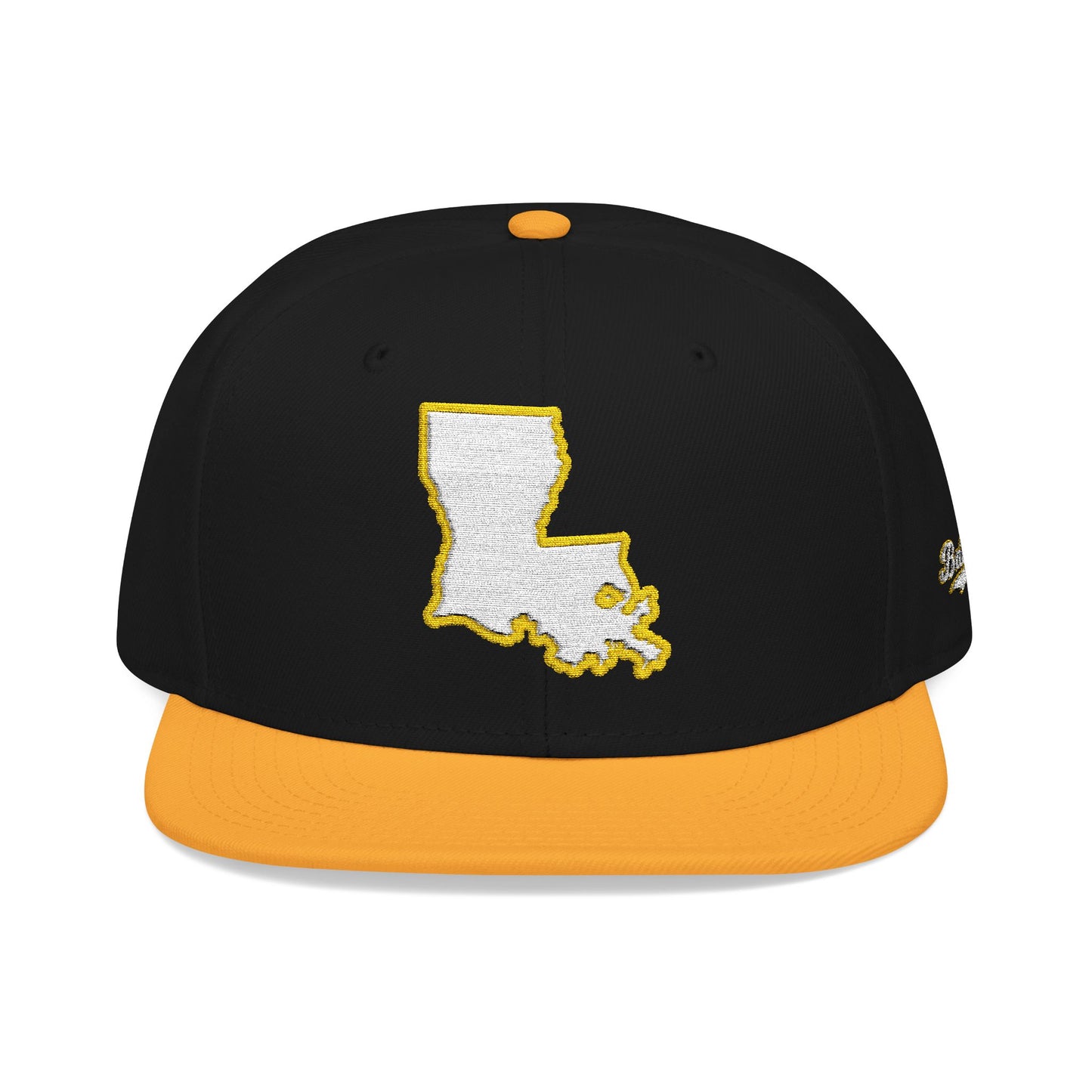 Louisiana state outline white embroidered snapback hat – 318 Supply Co.
