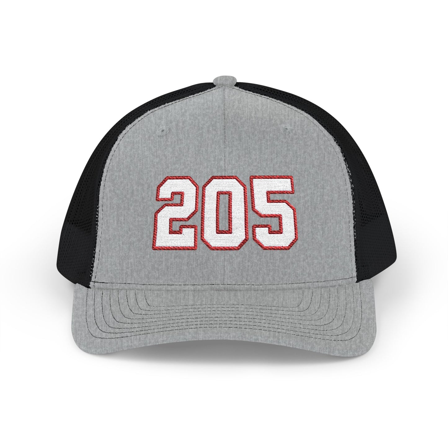 205 white embroidered mesh trucker snapback hat – 318 Supply Co.
