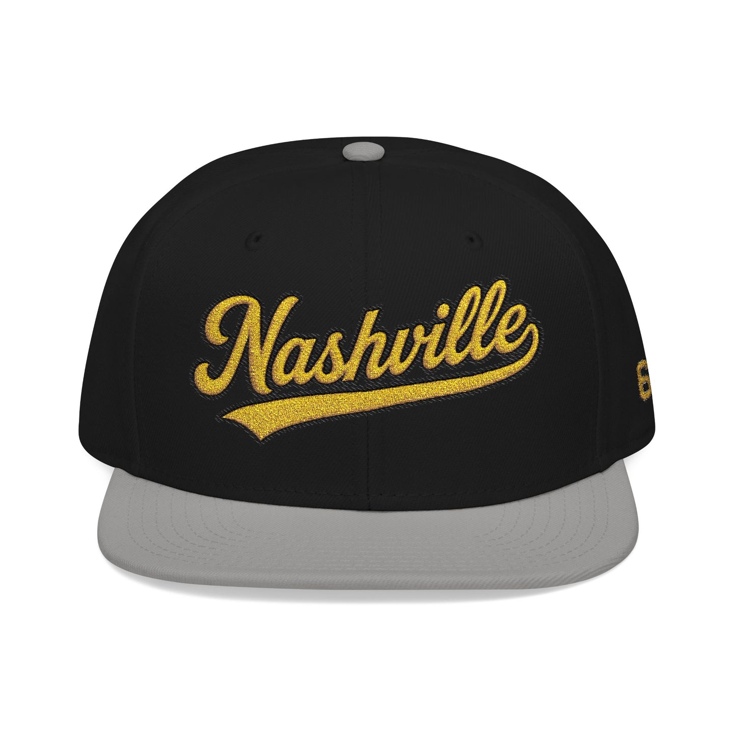 Nashville Snapback Hat — Gold Embroidered Script Cap