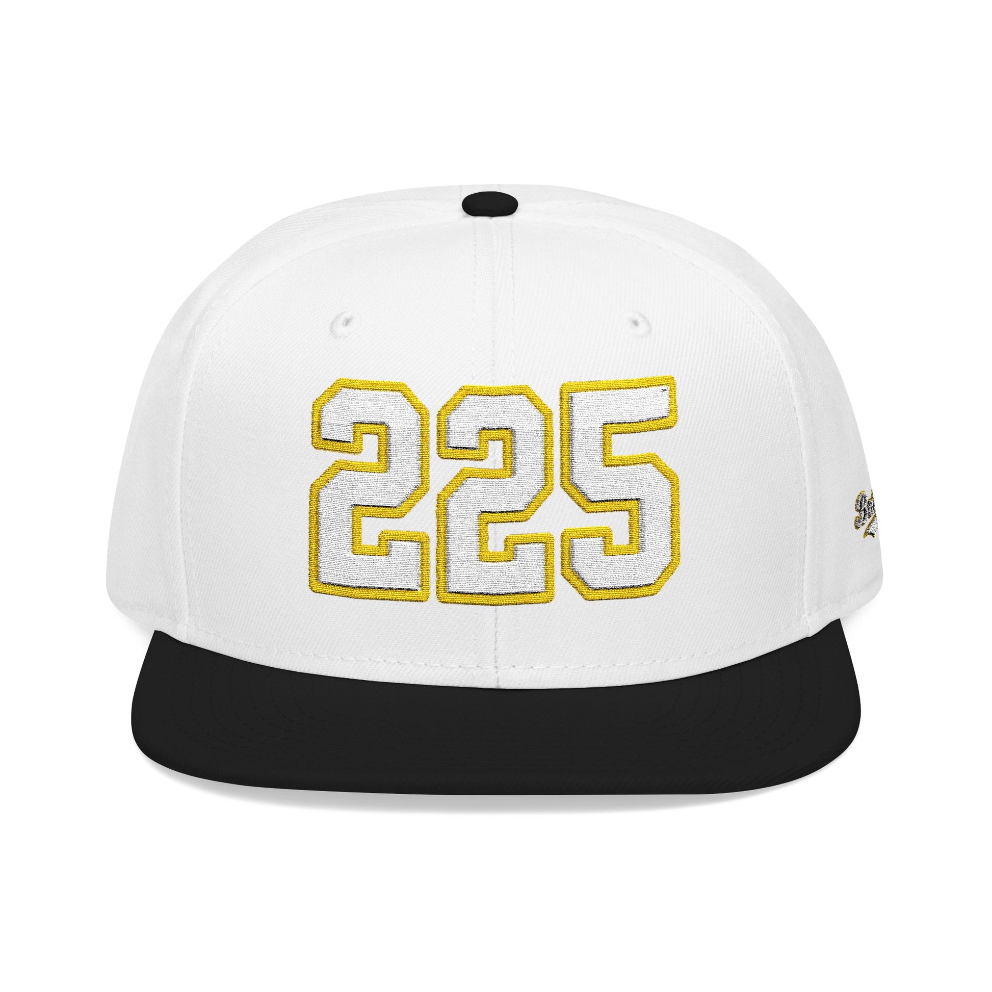 225 white embroidered snapback hat vintage varsity style – 318 Supply Co.