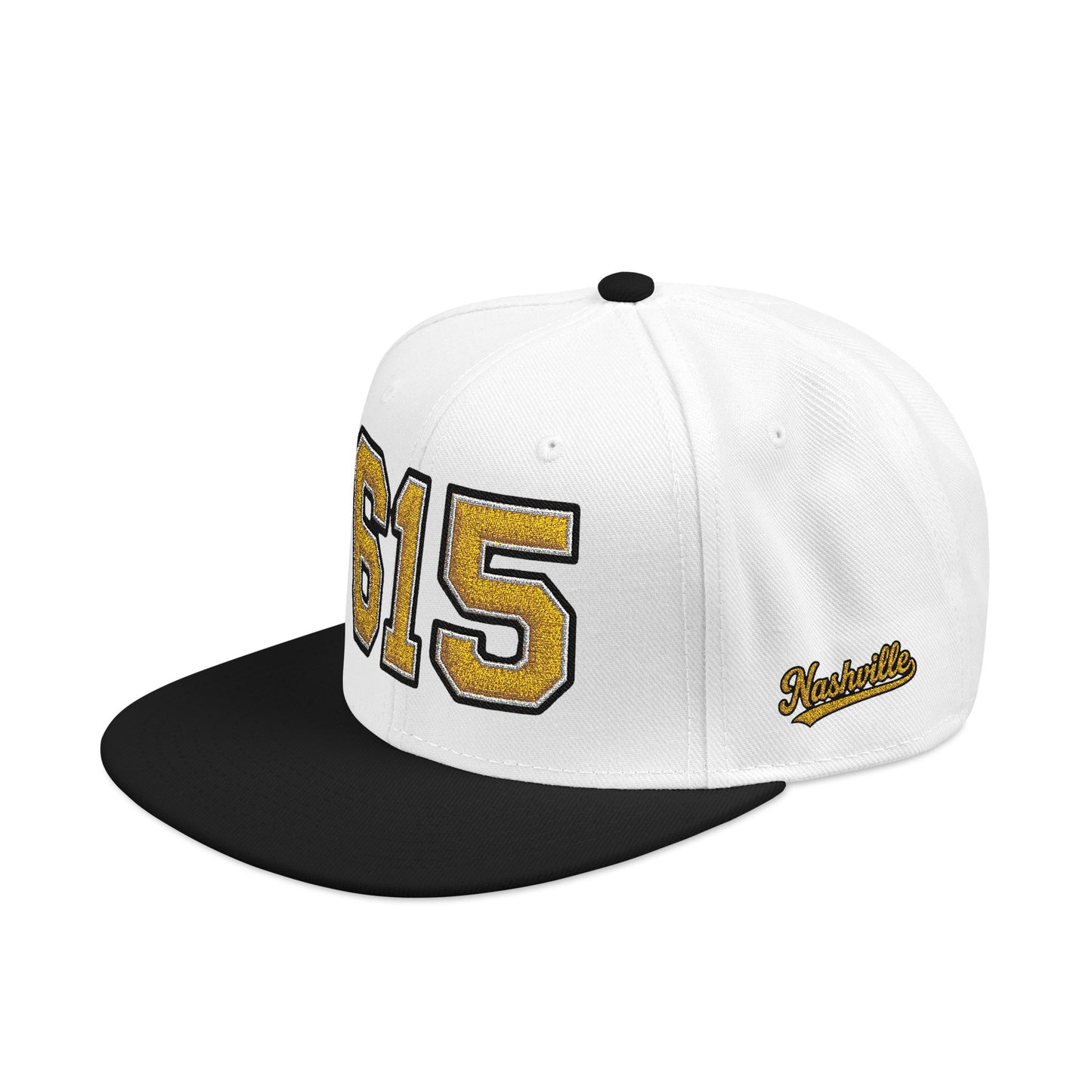 615 Snapback Hat — Gold Embroidered Area Code Cap