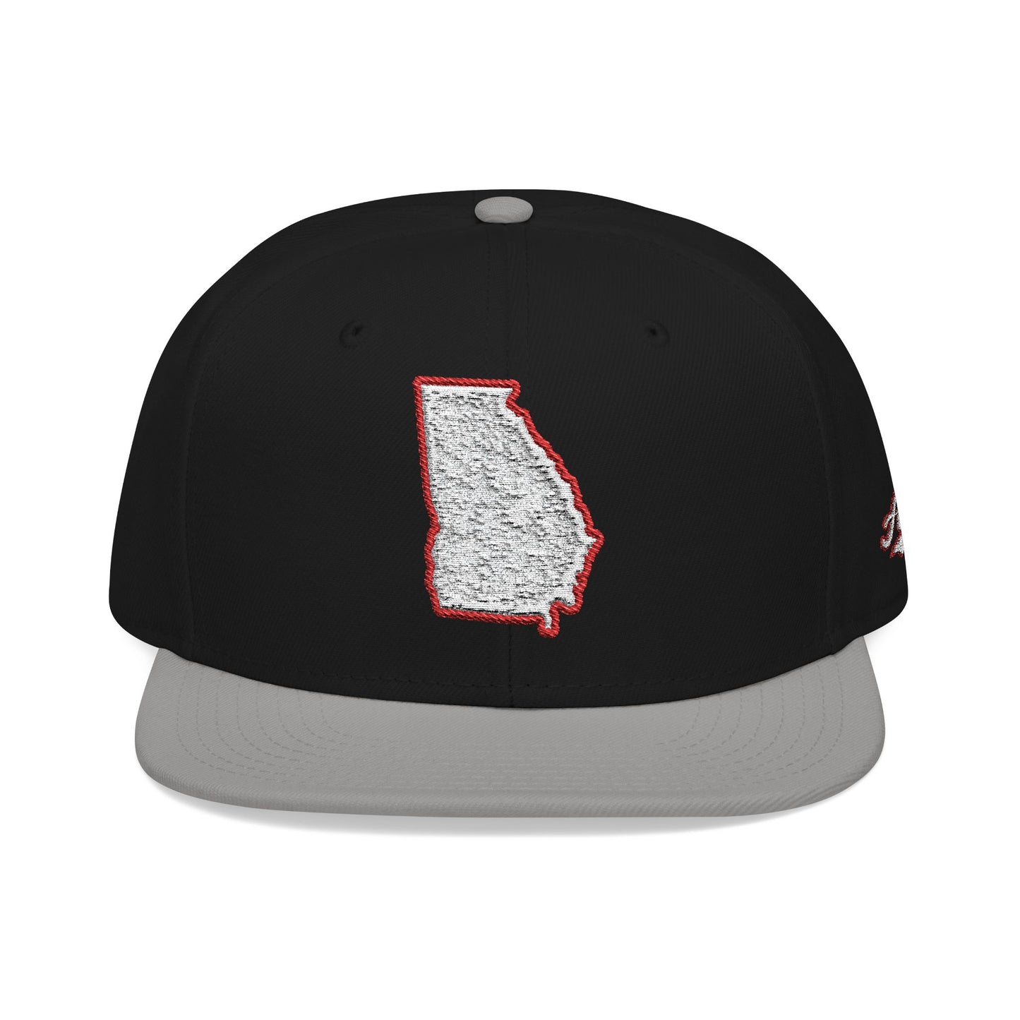 Georgia state outline white embroidered snapback hat – 318 Supply Co.