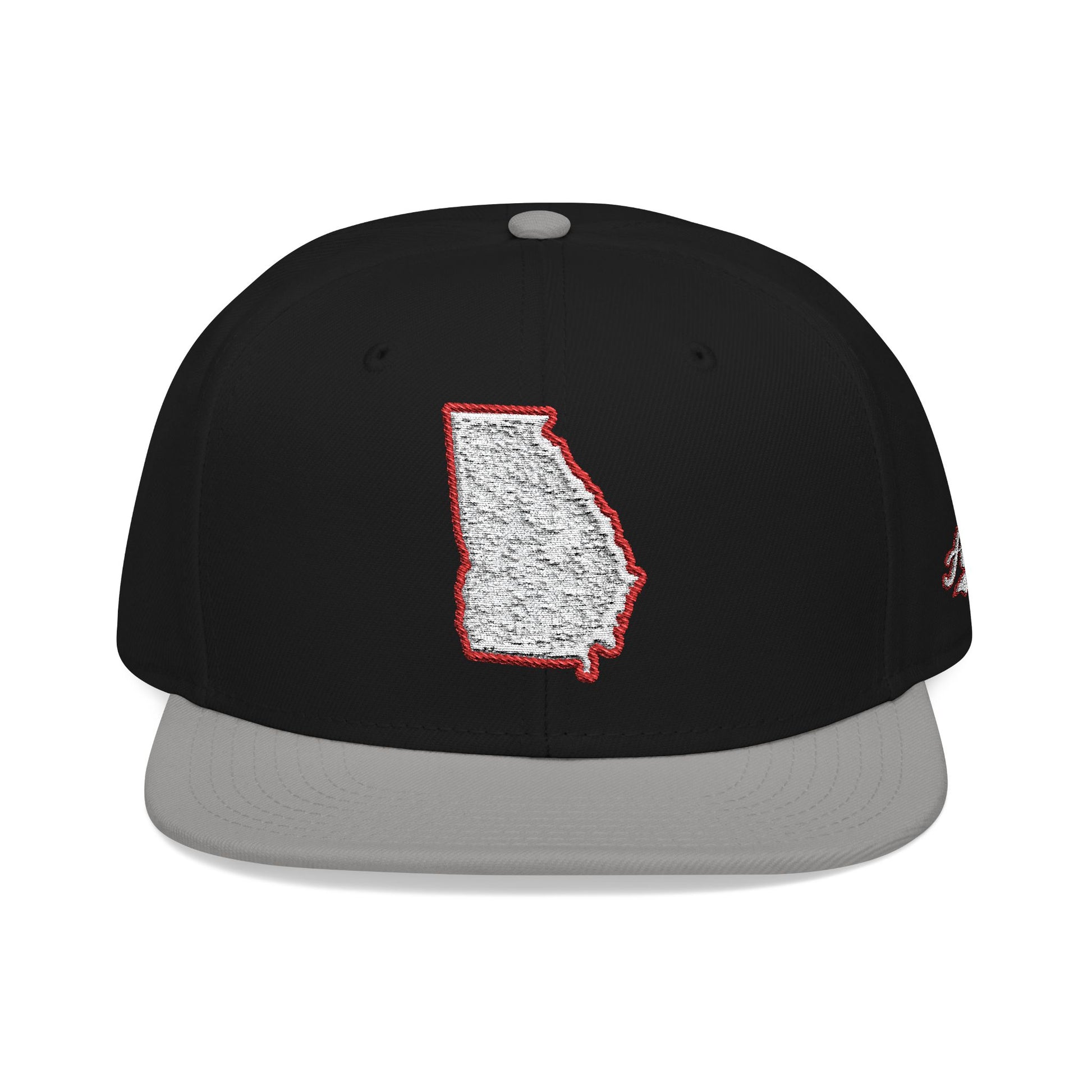 Georgia state outline white embroidered snapback hat – 318 Supply Co.