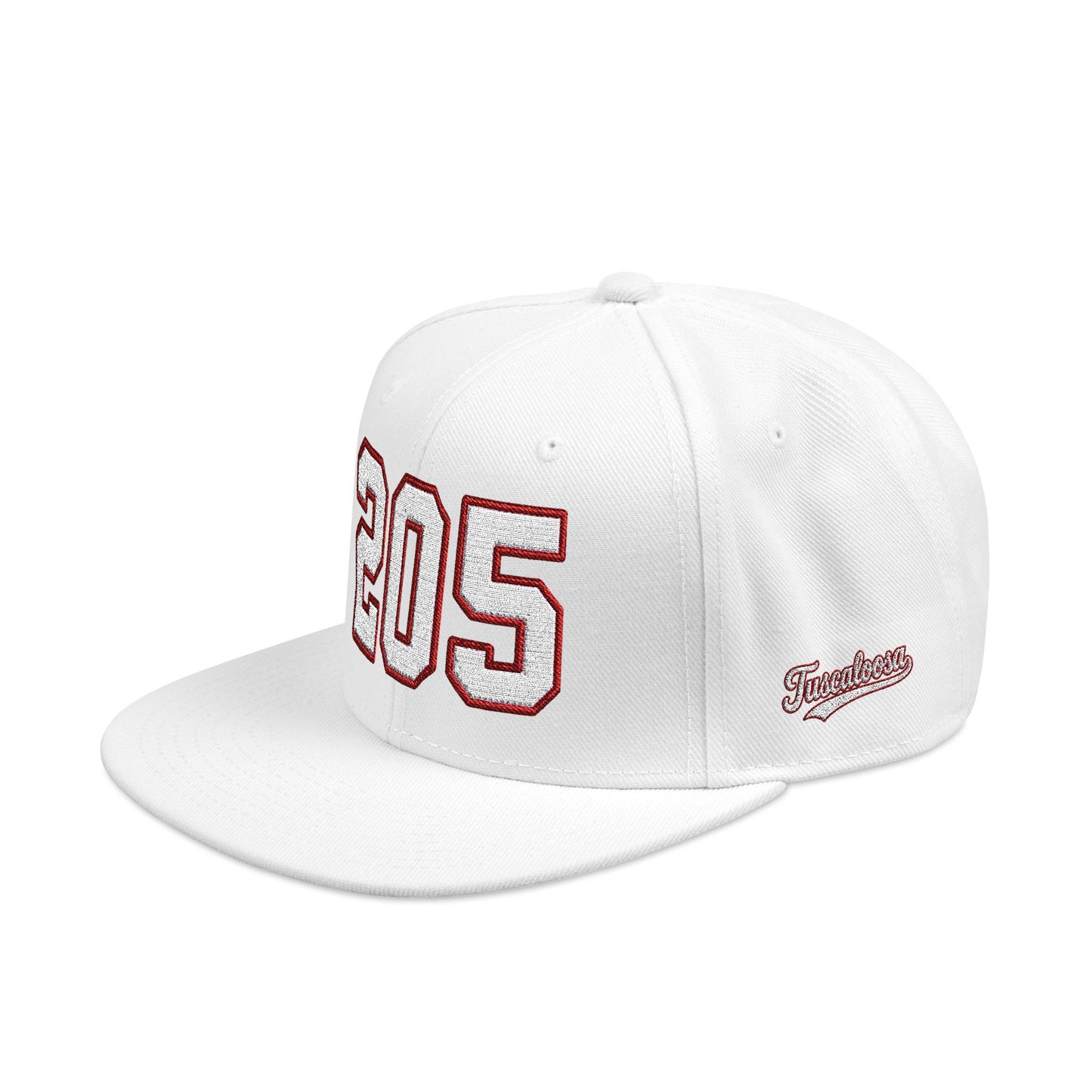 205 white embroidered snapback hat vintage varsity style – 318 Supply Co.
