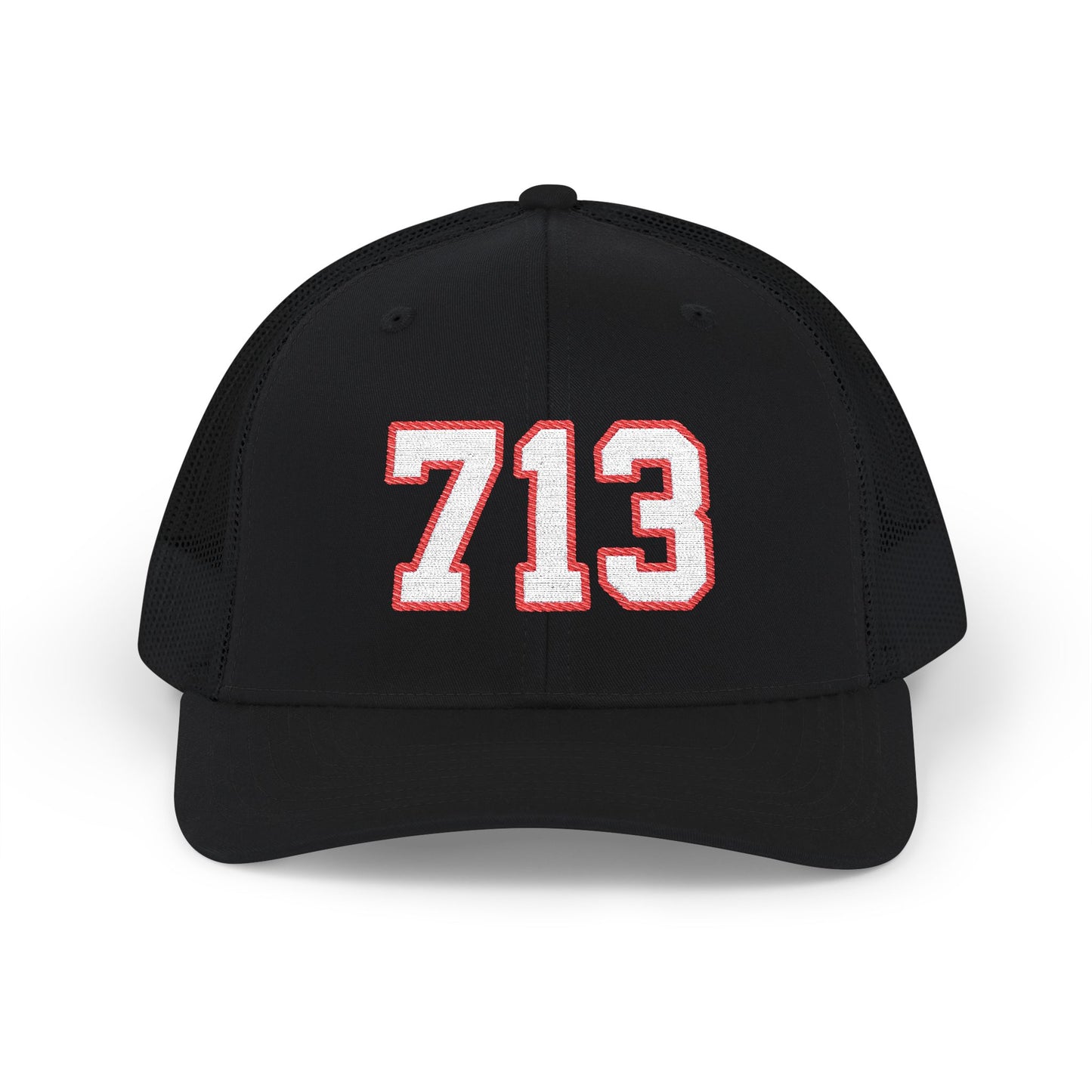 713 white embroidered mesh trucker snapback hat – 318 Supply Co.