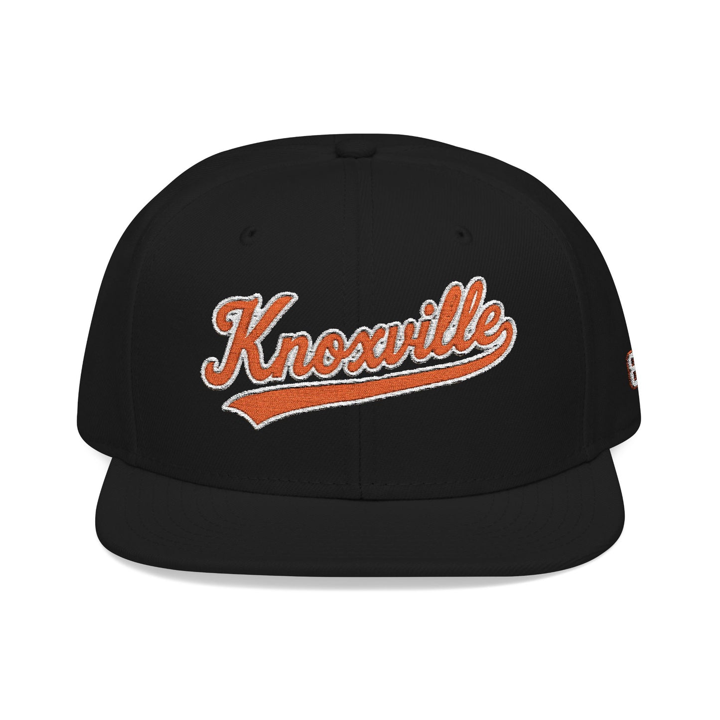 Black cap with 'Knoxville' in orange on a white background