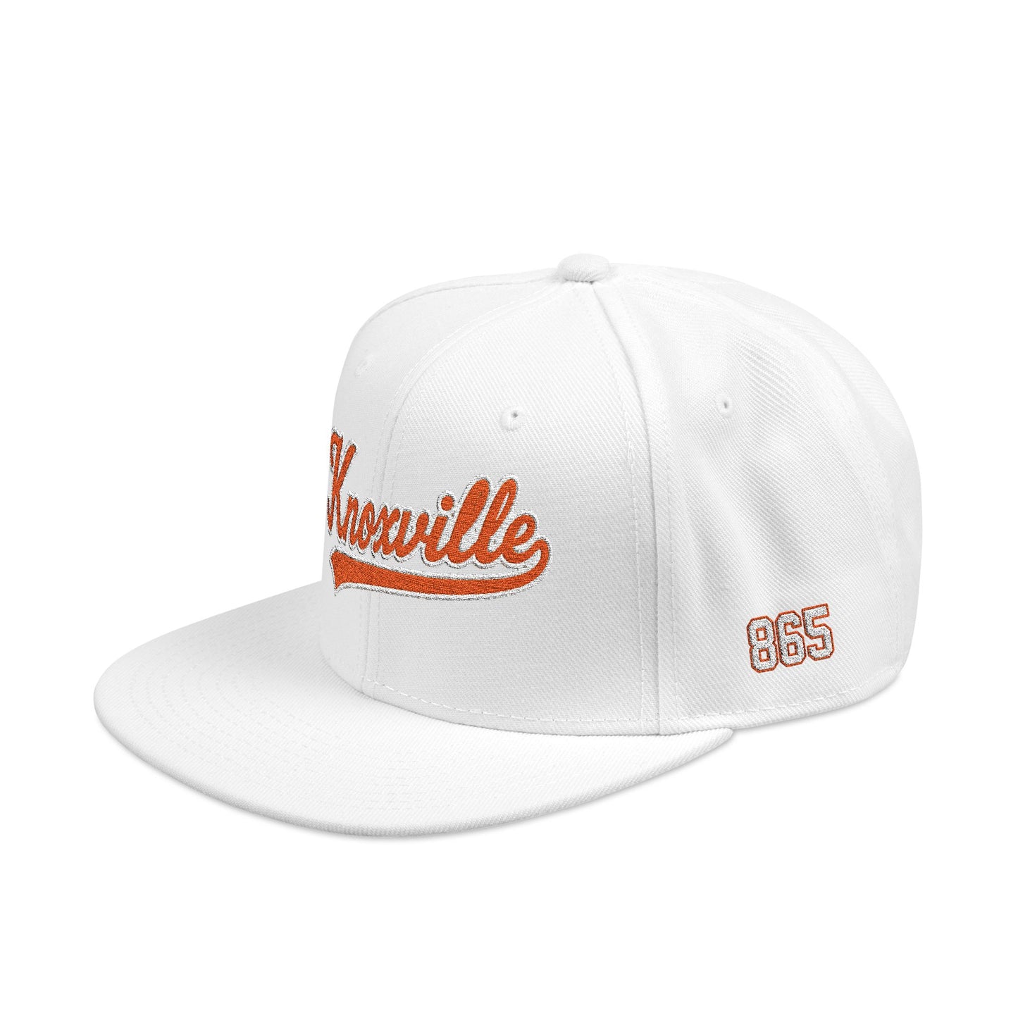 White cap with 'Knoxville 865' text in orange on a white background
