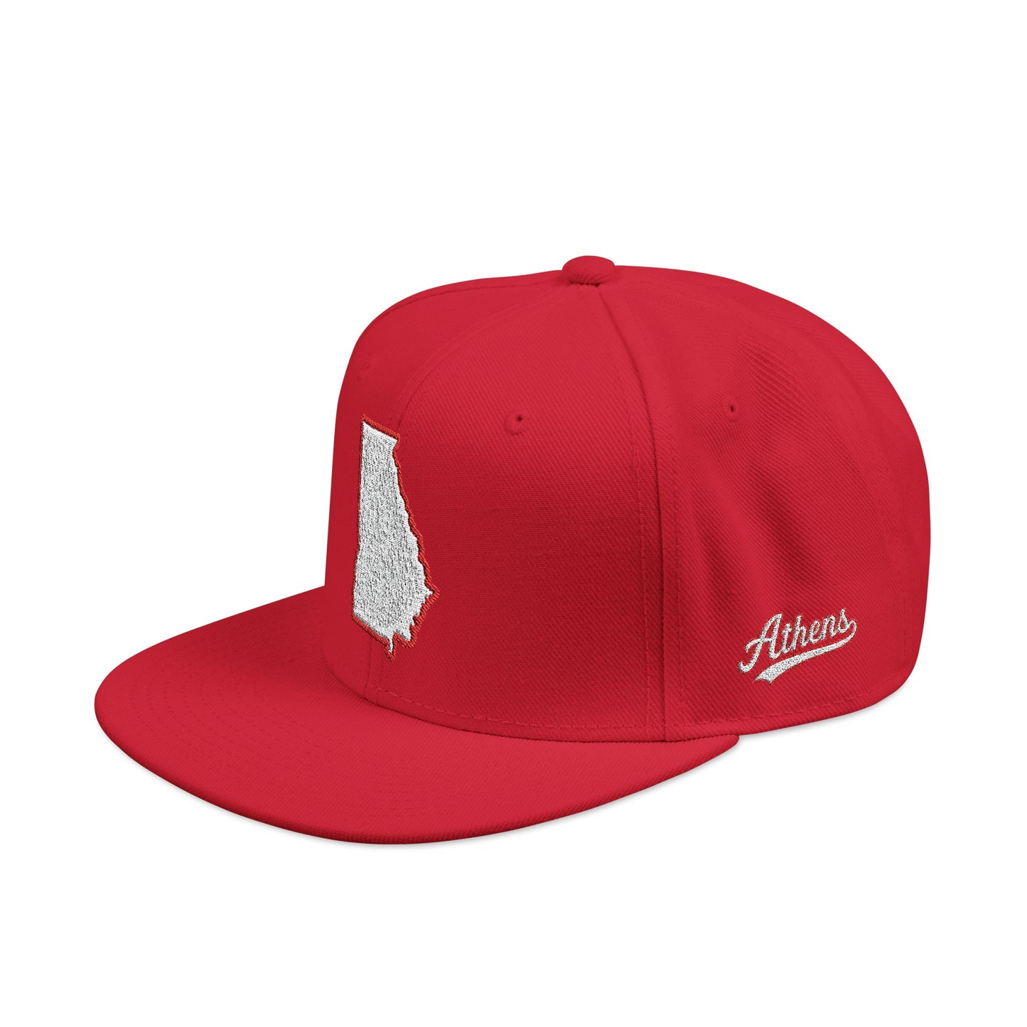 Georgia state outline white embroidered snapback hat – 318 Supply Co.