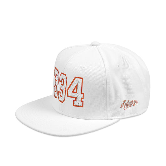 334 white embroidered snapback hat vintage varsity style – 318 Supply Co.