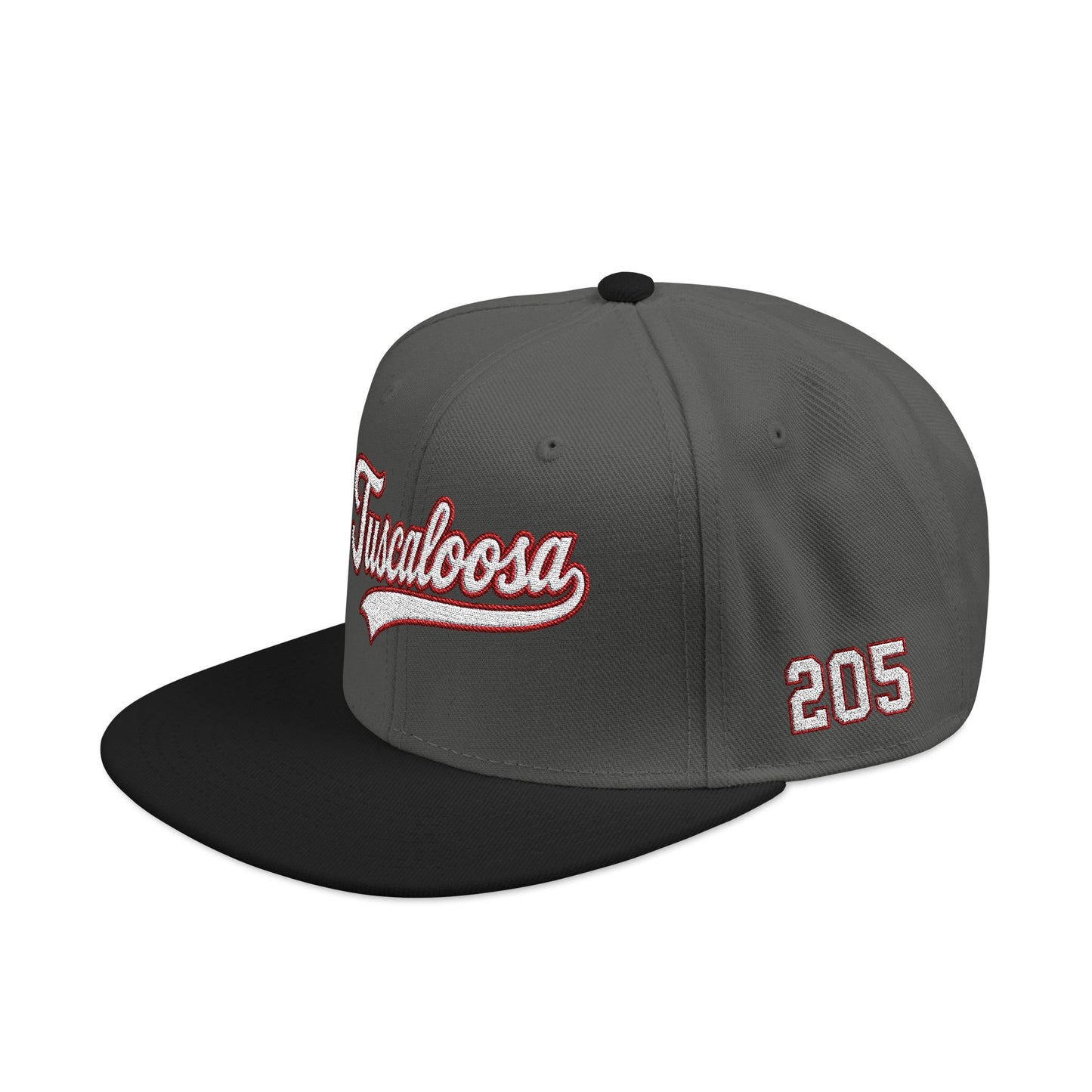 Tuscaloosa white script embroidered snapback hat with 205 side stitch – 318 Supply Co.