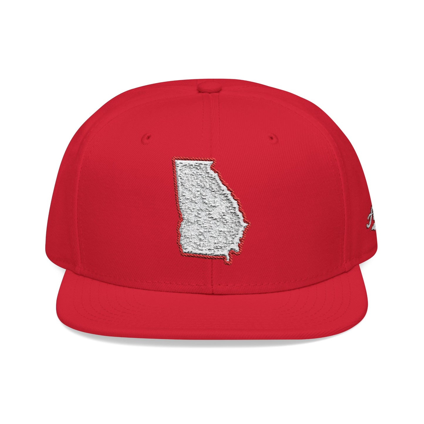 Georgia state outline white embroidered snapback hat – 318 Supply Co.