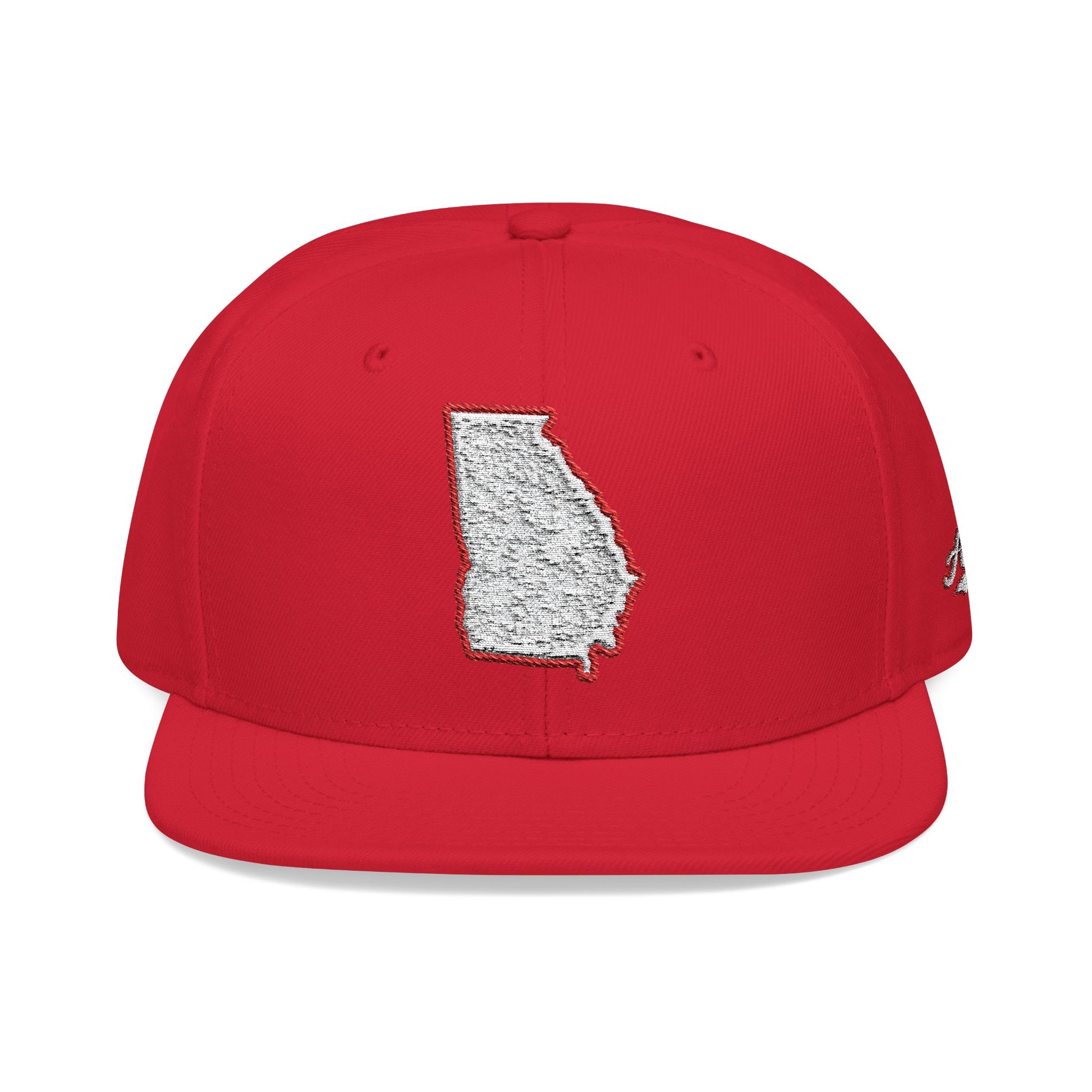 Georgia state outline white embroidered snapback hat – 318 Supply Co.