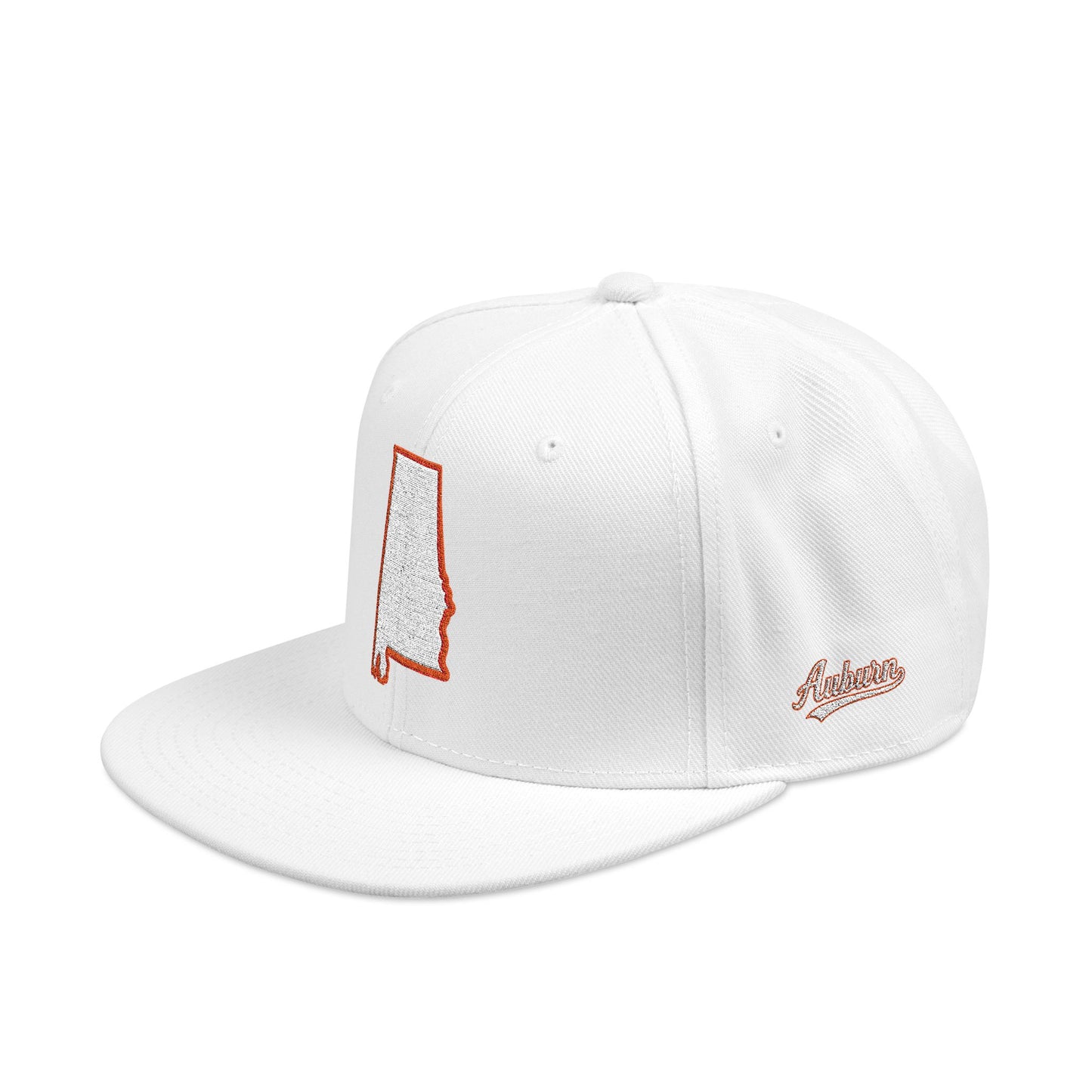 Alabama state outline white embroidered snapback hat – 318 Supply Co.