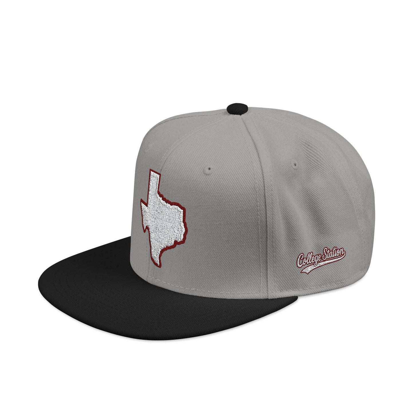 Texas state outline white embroidered snapback hat – 318 Supply Co.