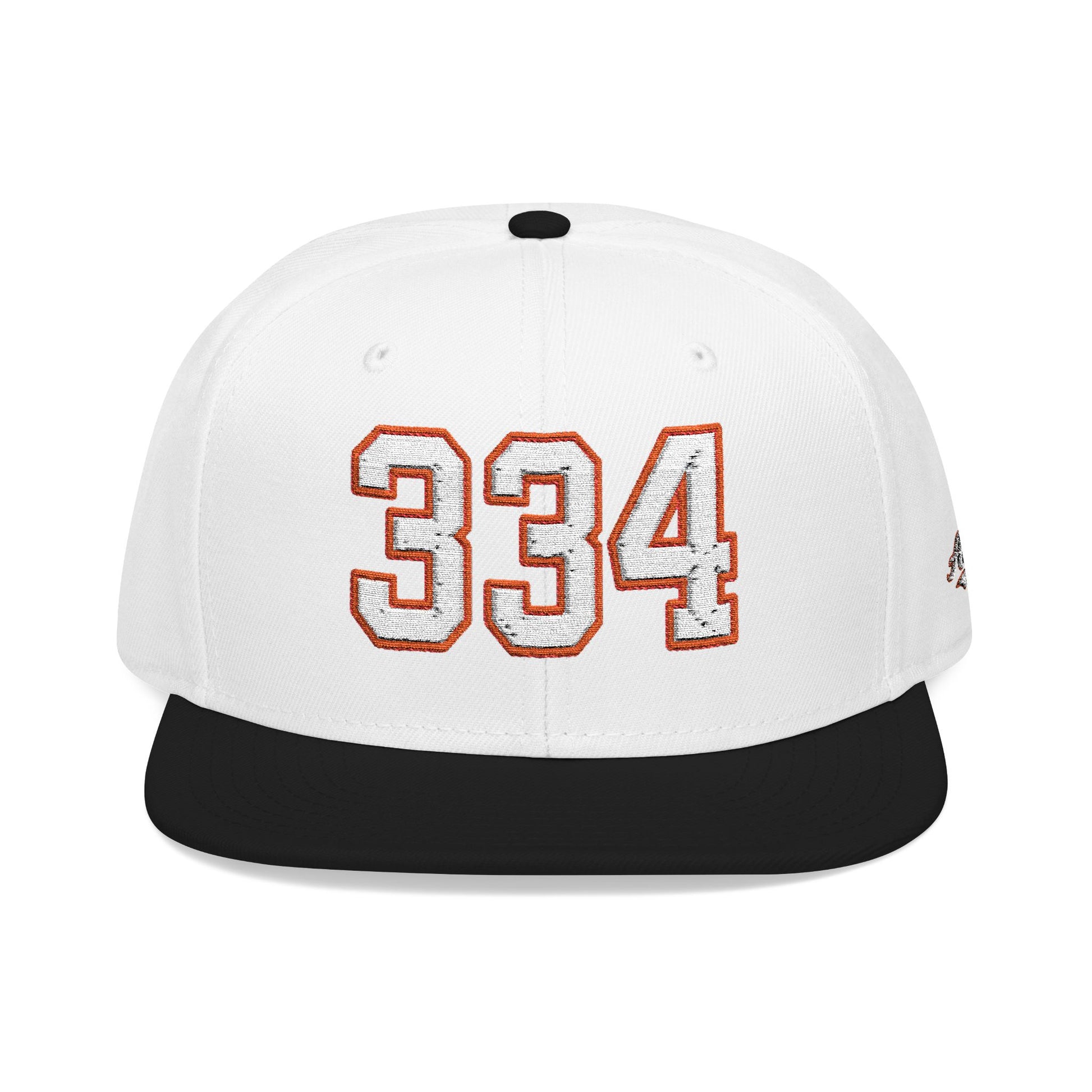 334 white embroidered snapback hat vintage varsity style – 318 Supply Co.