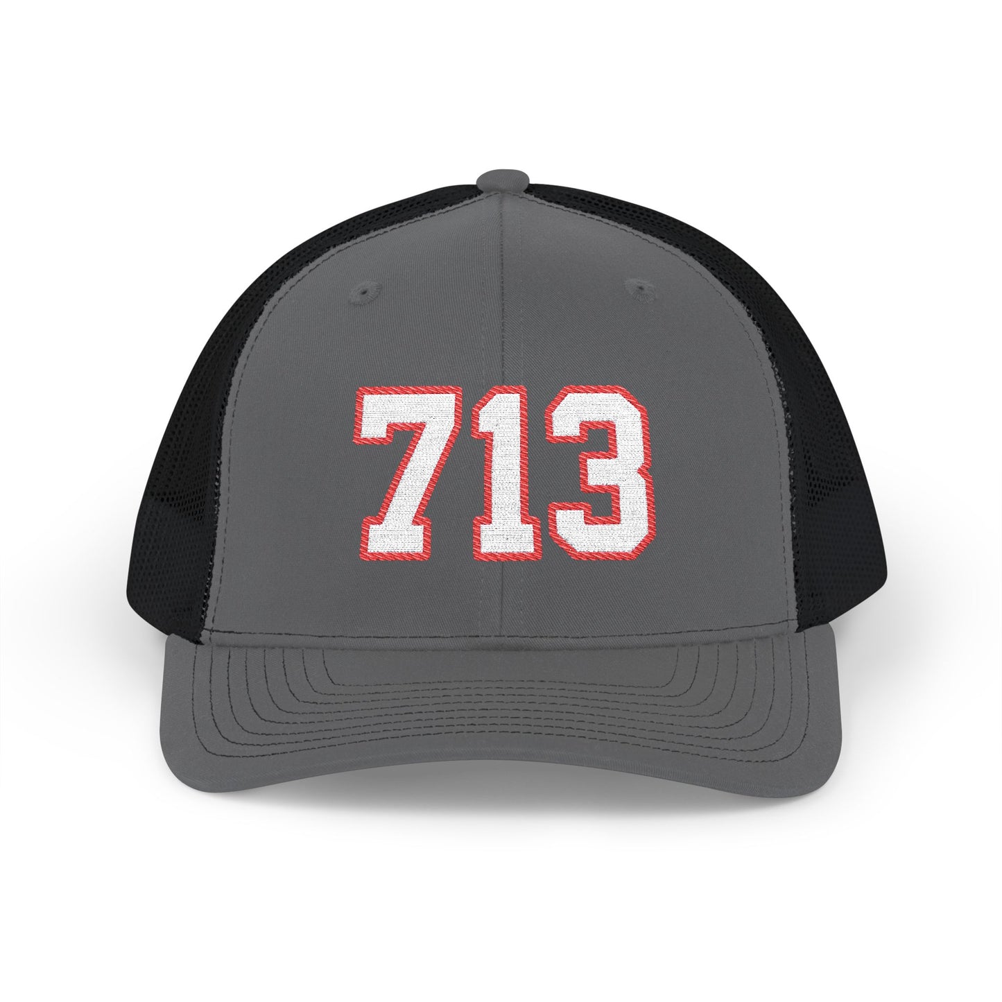 713 white embroidered mesh trucker snapback hat – 318 Supply Co.