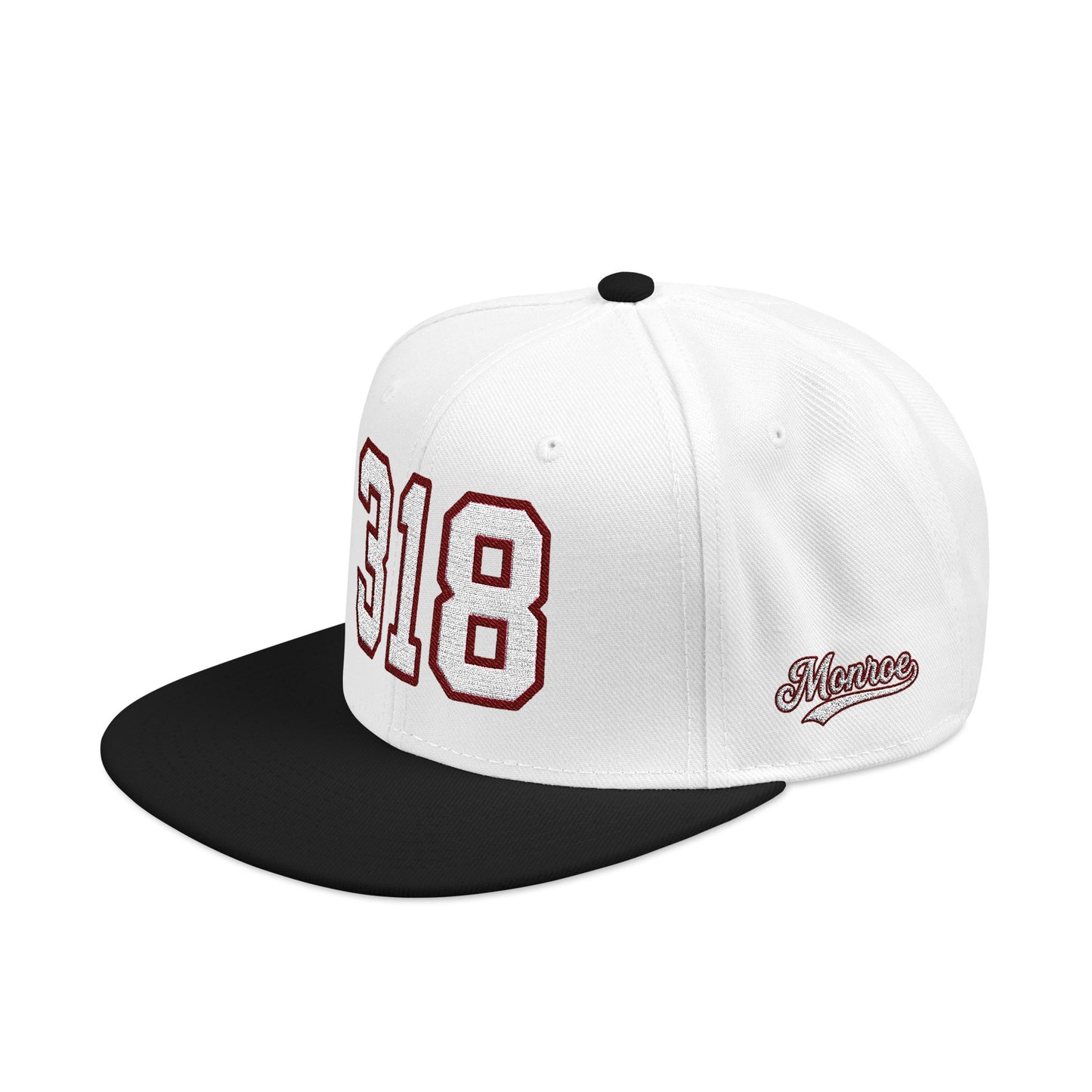 318 white embroidered snapback hat vintage varsity style – 318 Supply Co.