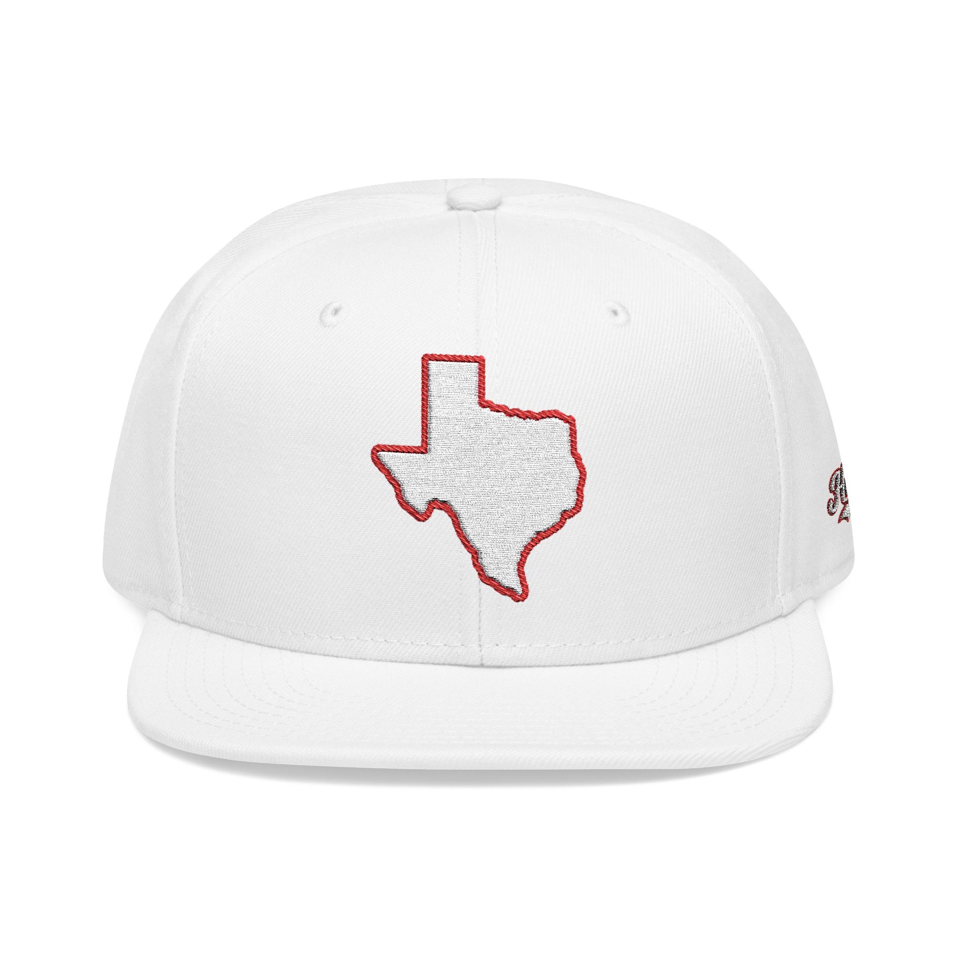 Texas state outline white embroidered snapback hat – 318 Supply Co.