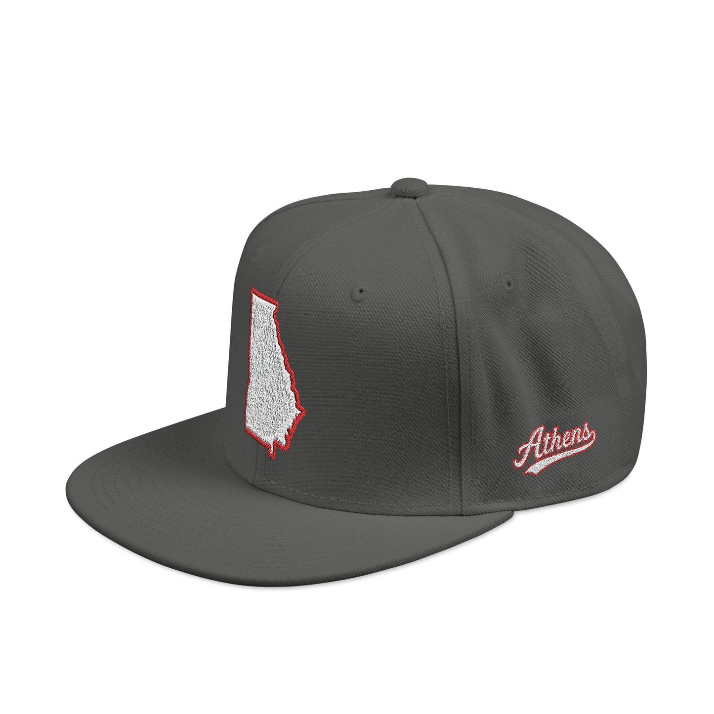 Georgia state outline white embroidered snapback hat – 318 Supply Co.