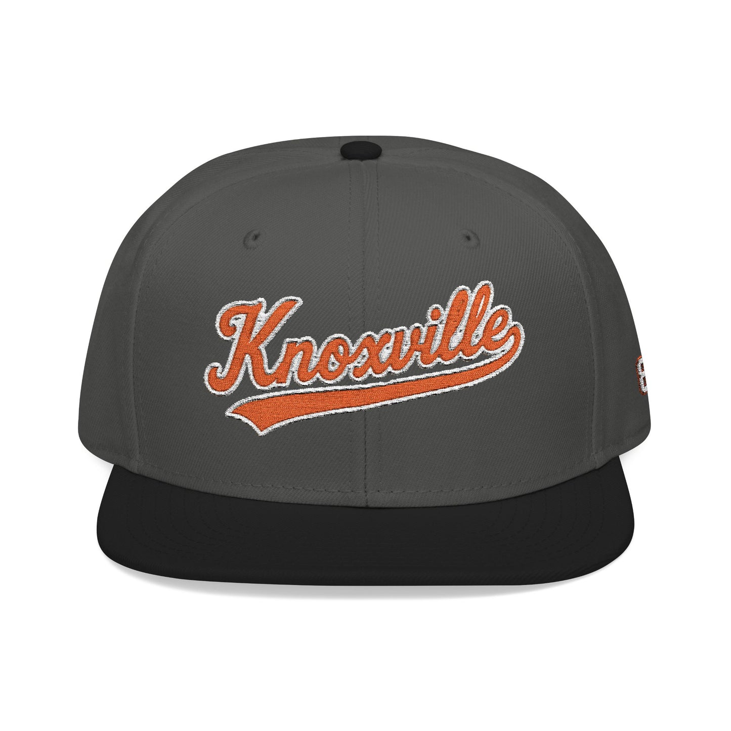 Gray and black cap with 'Knoxville' in orange on a white background