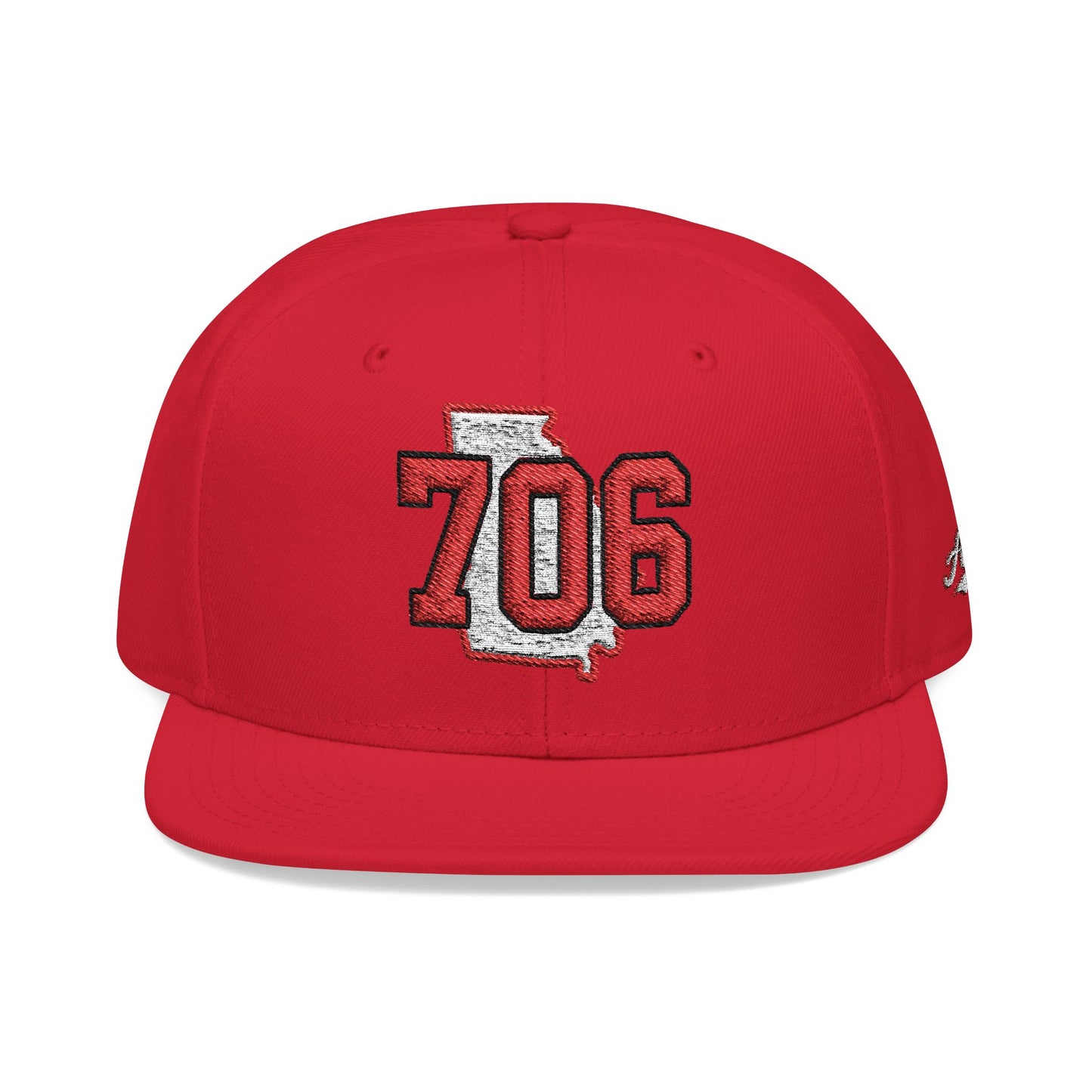 Georgia Snapback Hat — White Embroidered State Outline Cap