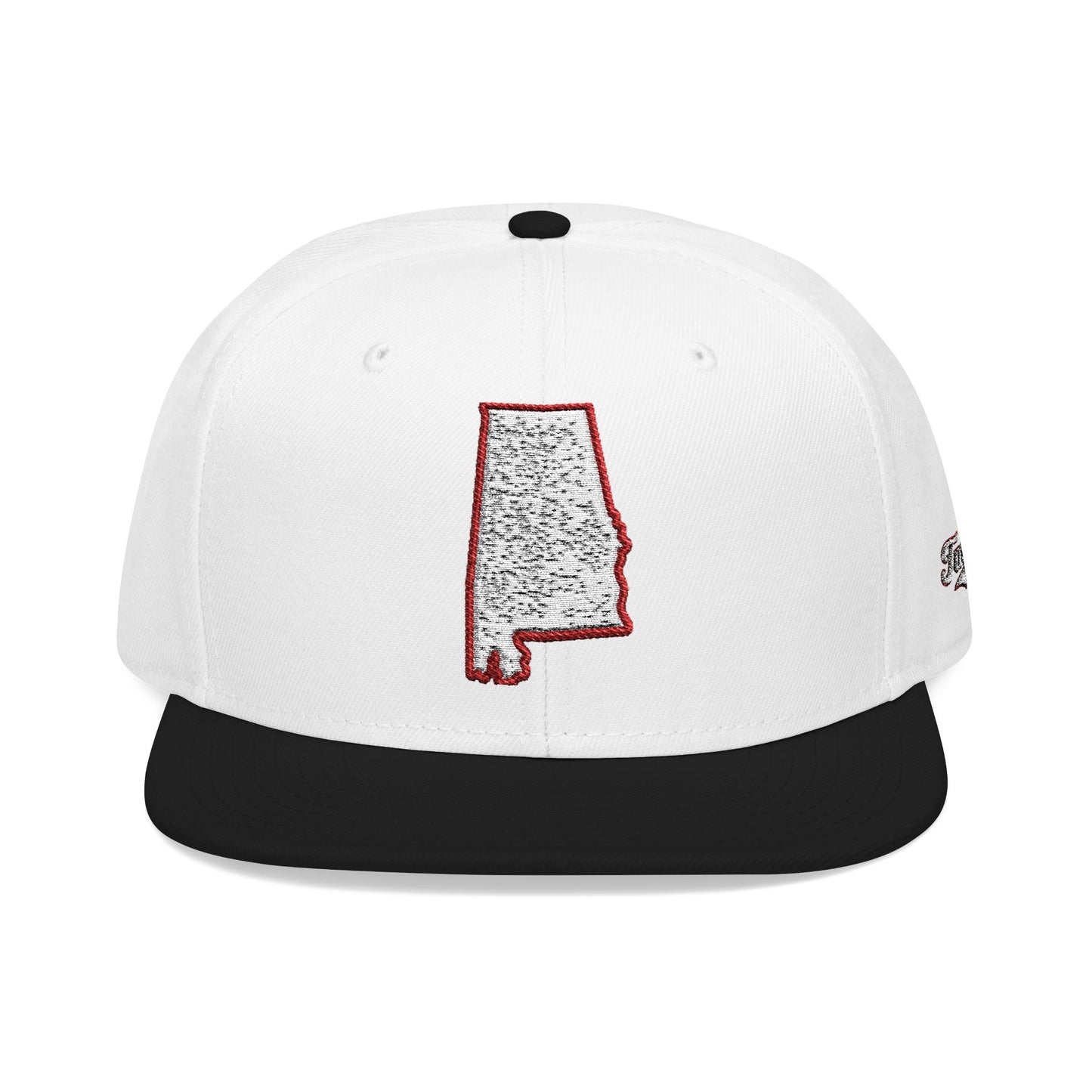 Alabama state outline white embroidered snapback hat – 318 Supply Co.