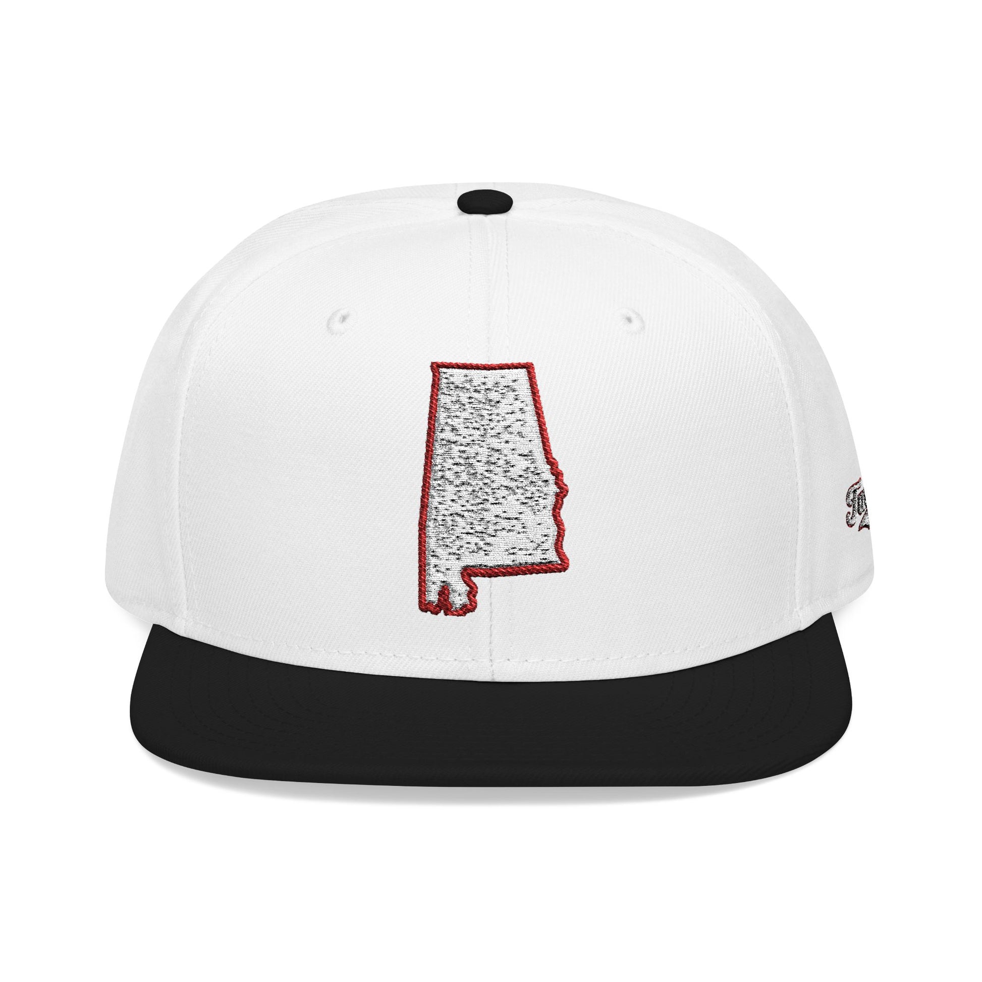 Alabama state outline white embroidered snapback hat – 318 Supply Co.