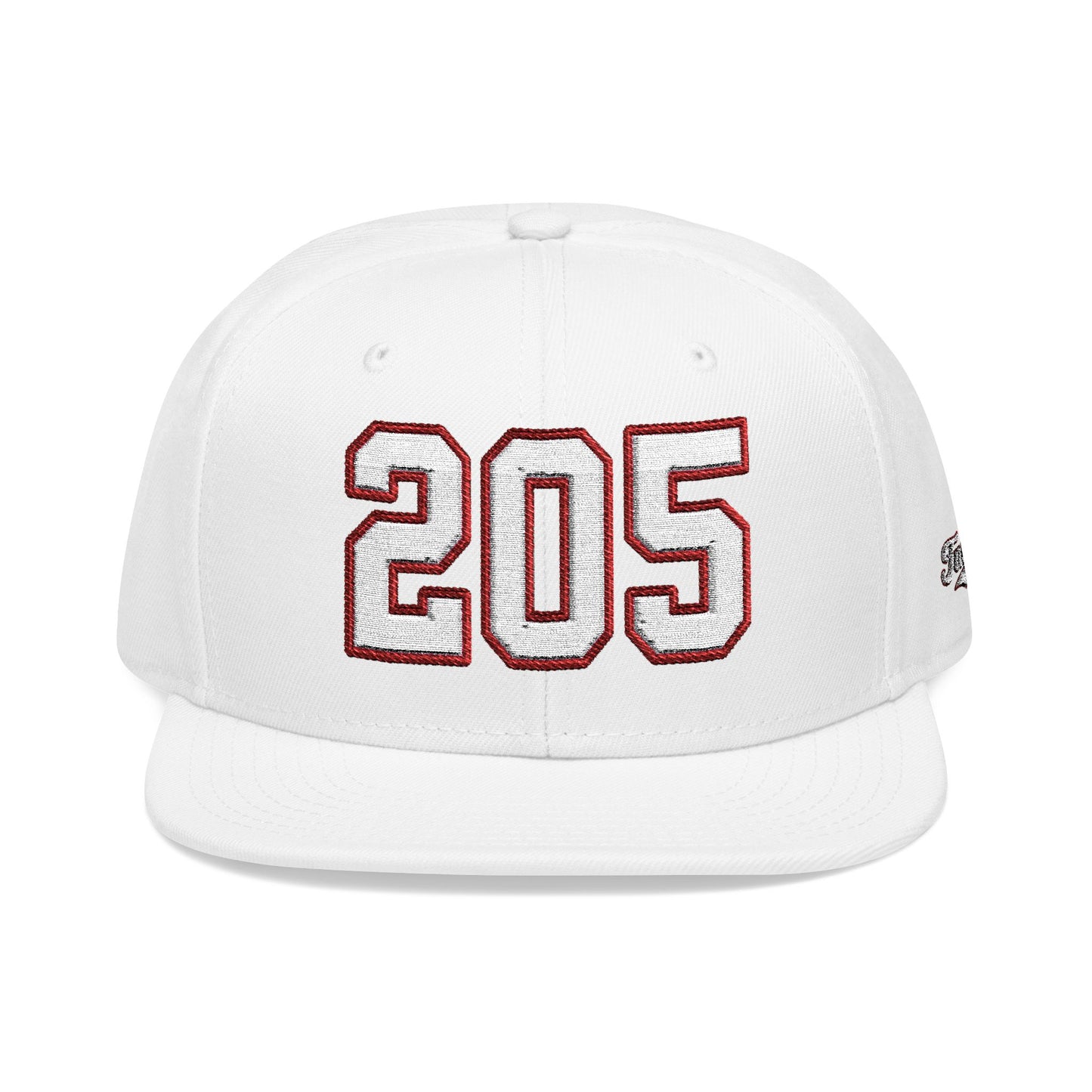 205 white embroidered snapback hat vintage varsity style – 318 Supply Co.