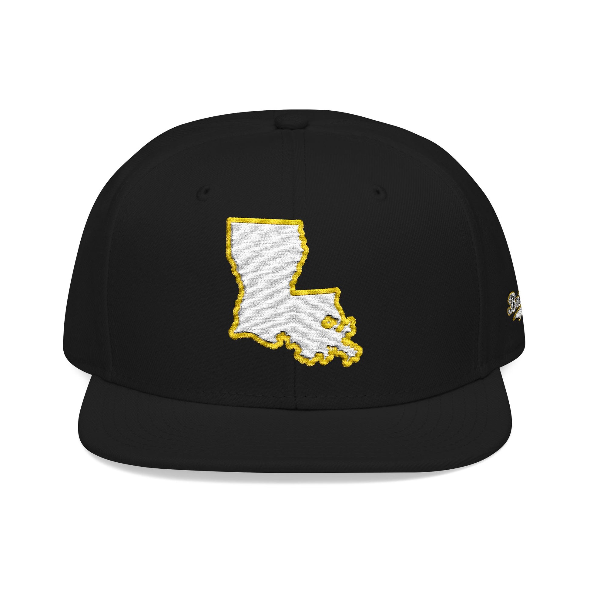 Louisiana state outline white embroidered snapback hat – 318 Supply Co.