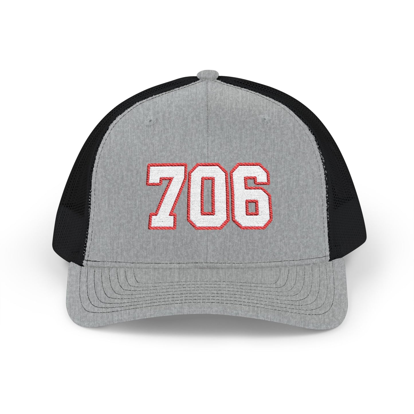 706 white embroidered mesh trucker snapback hat – 318 Supply Co.