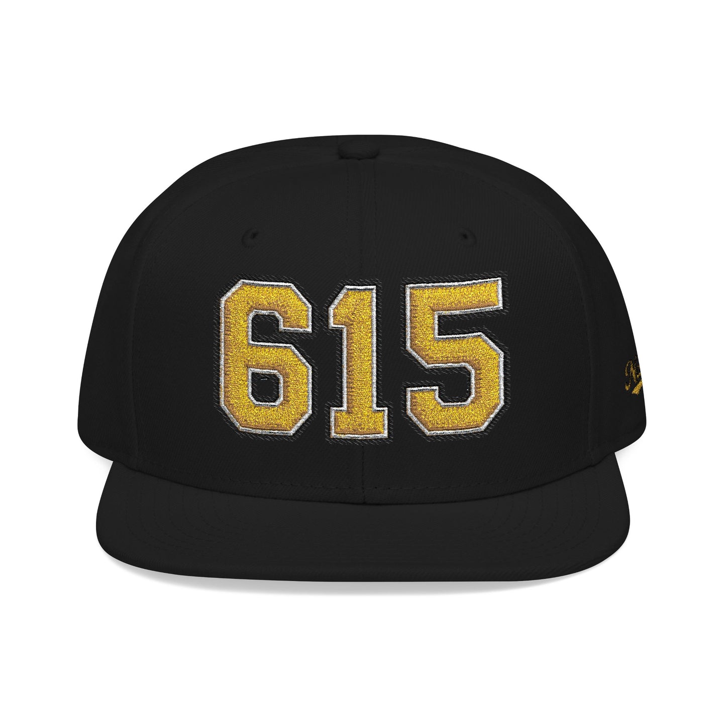 615 Snapback Hat — Gold Embroidered Area Code Cap