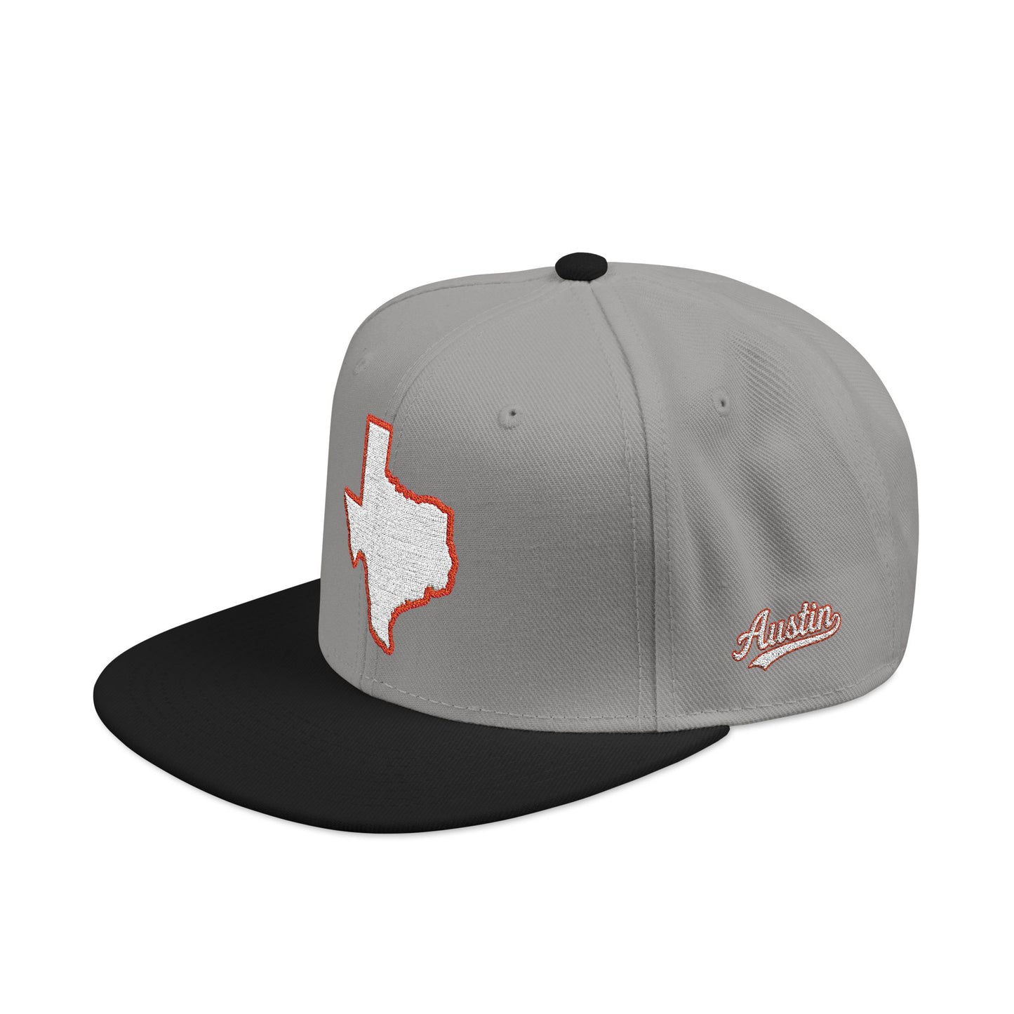 Texas state outline white embroidered snapback hat – 318 Supply Co.