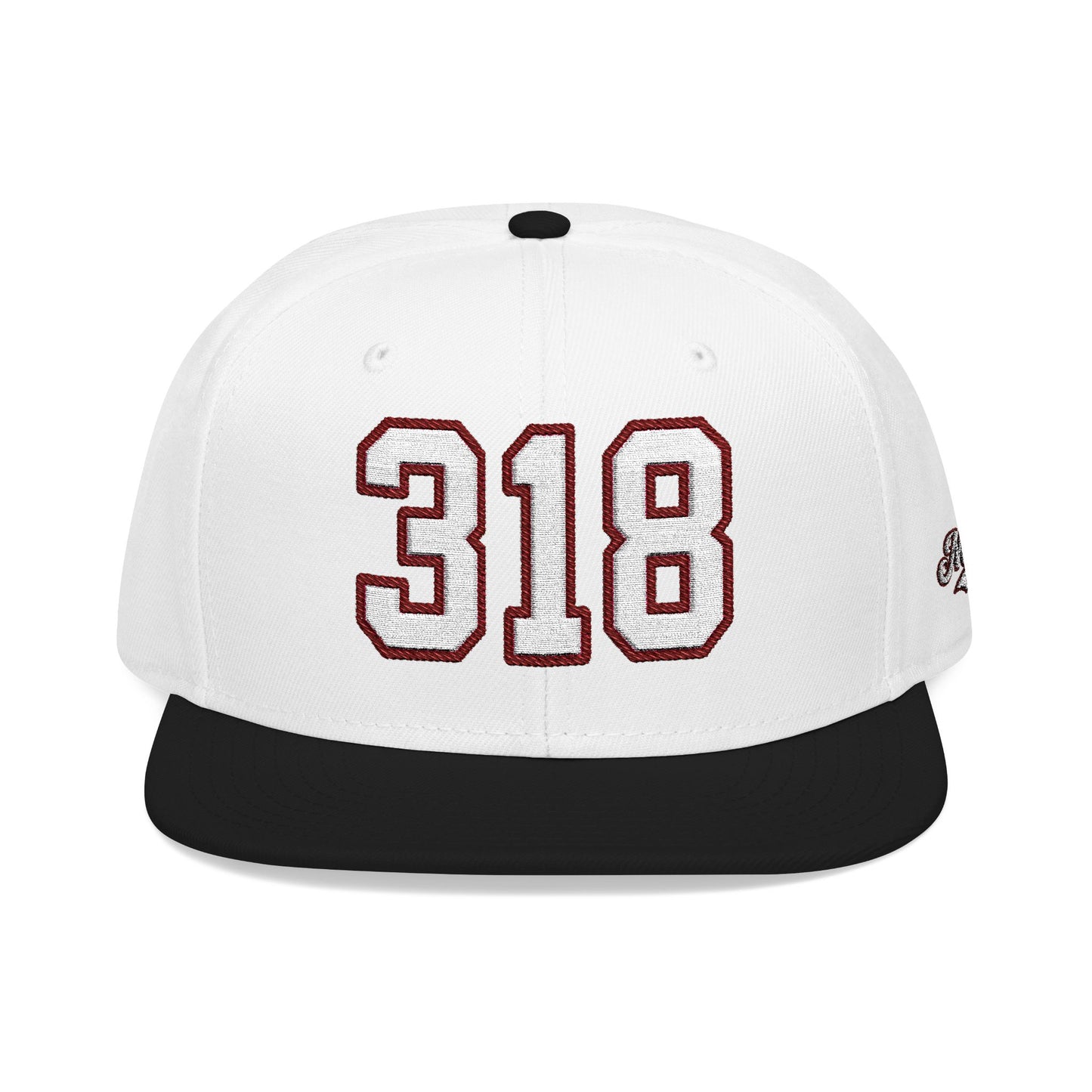 318 white embroidered snapback hat vintage varsity style – 318 Supply Co.