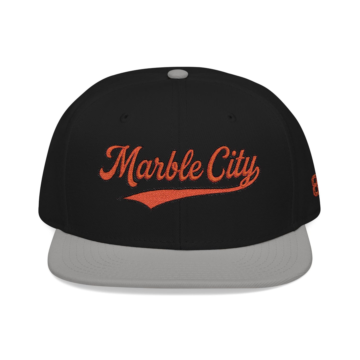 Embroidered 'Marble City' Orange Script with 865 Side Patch