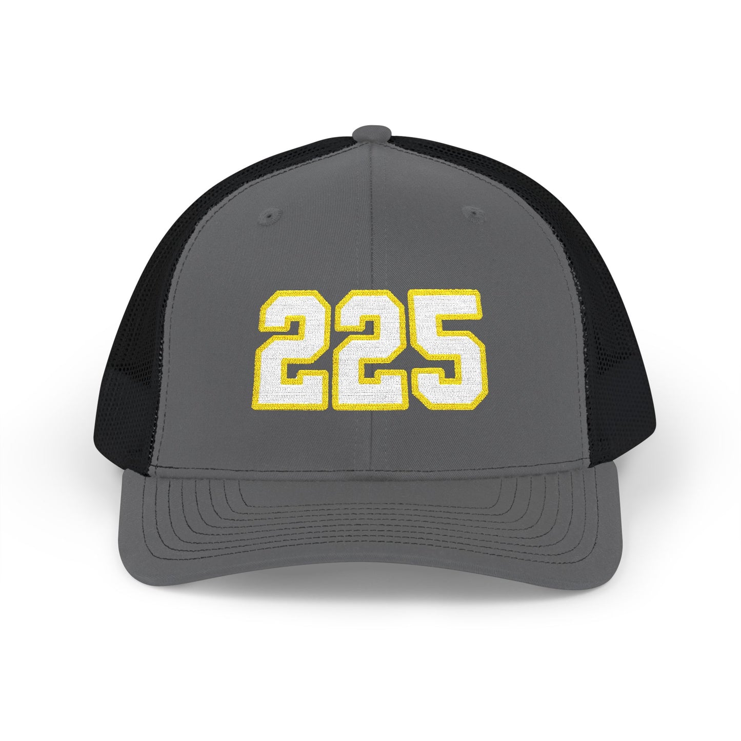 225 white embroidered mesh trucker snapback hat – 318 Supply Co.